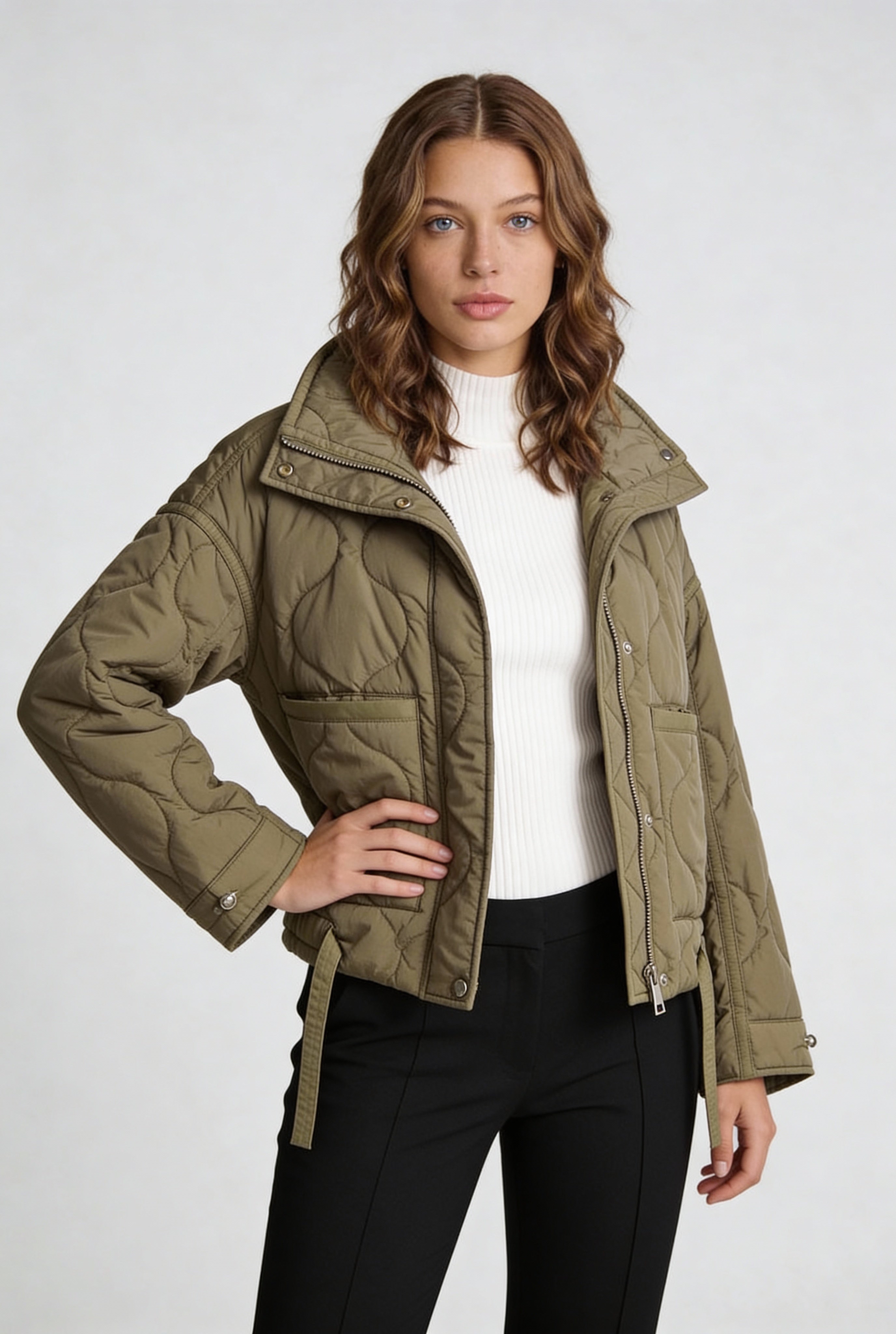 ELVORIA QUILTED JACKET – OLIVE