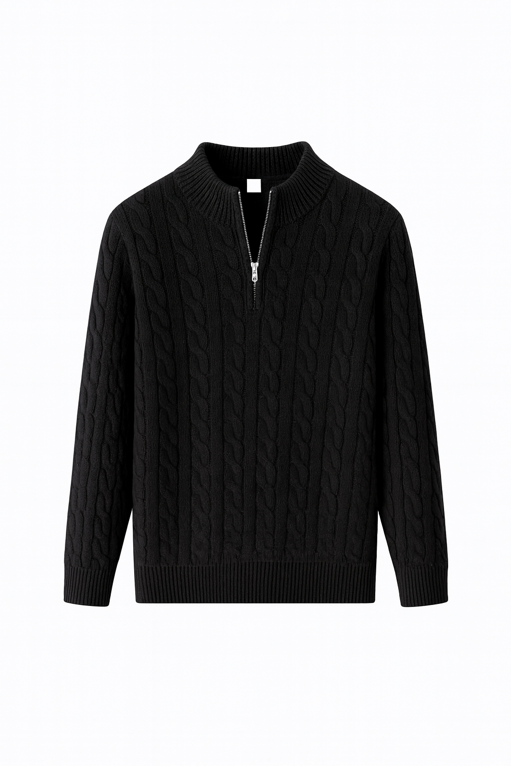 EASTON QUARTER-ZIP SWEATER – BLACK