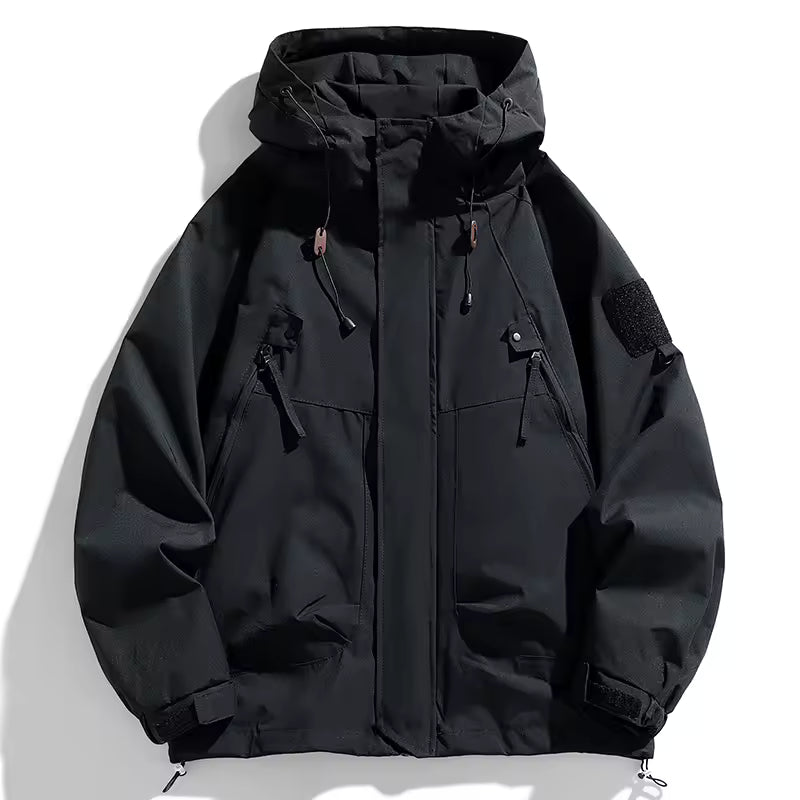 HALDEN WINDBREAKER JACKET - BLACK