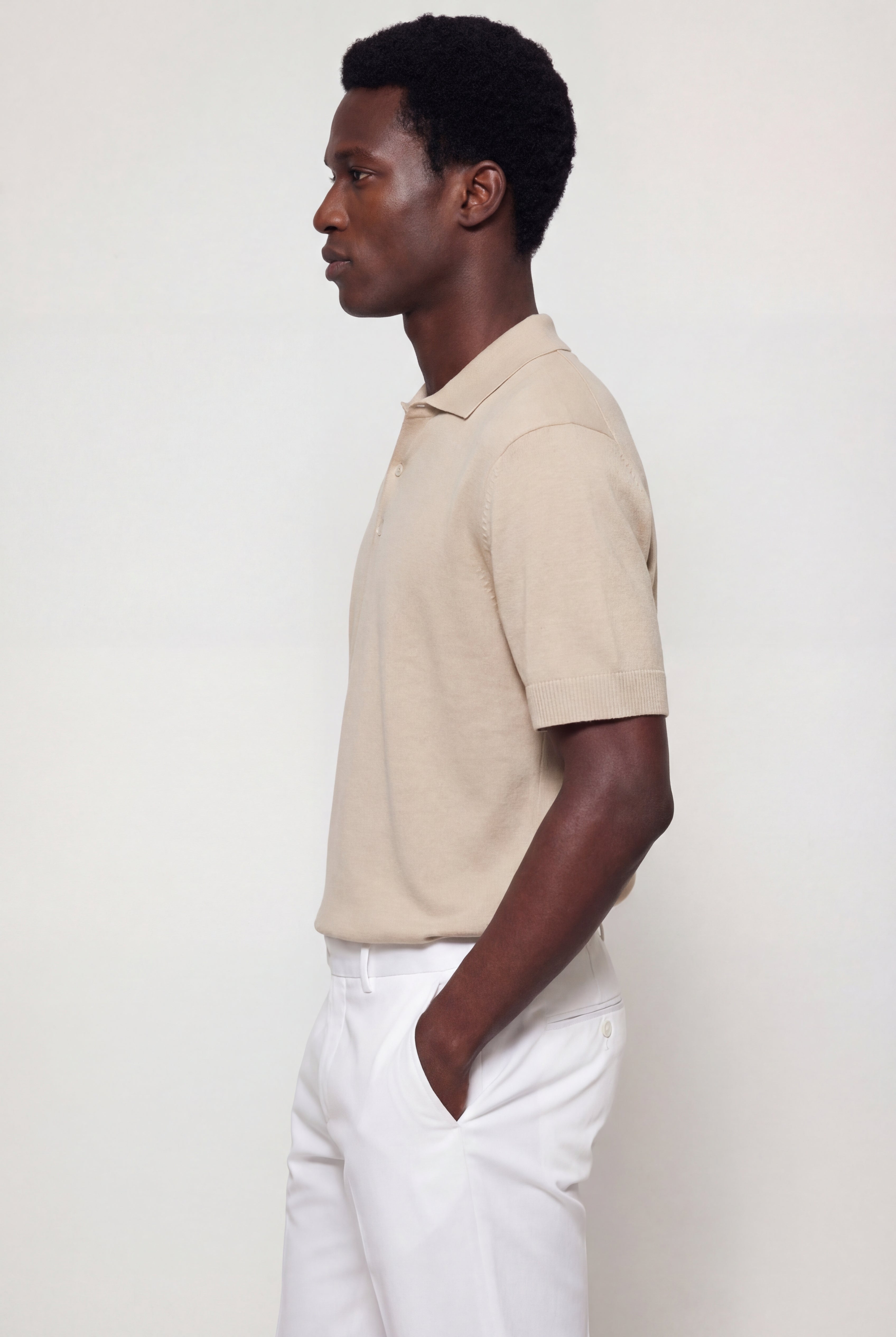 KALVITO KNIT POLO SHIRT - KHAKI
