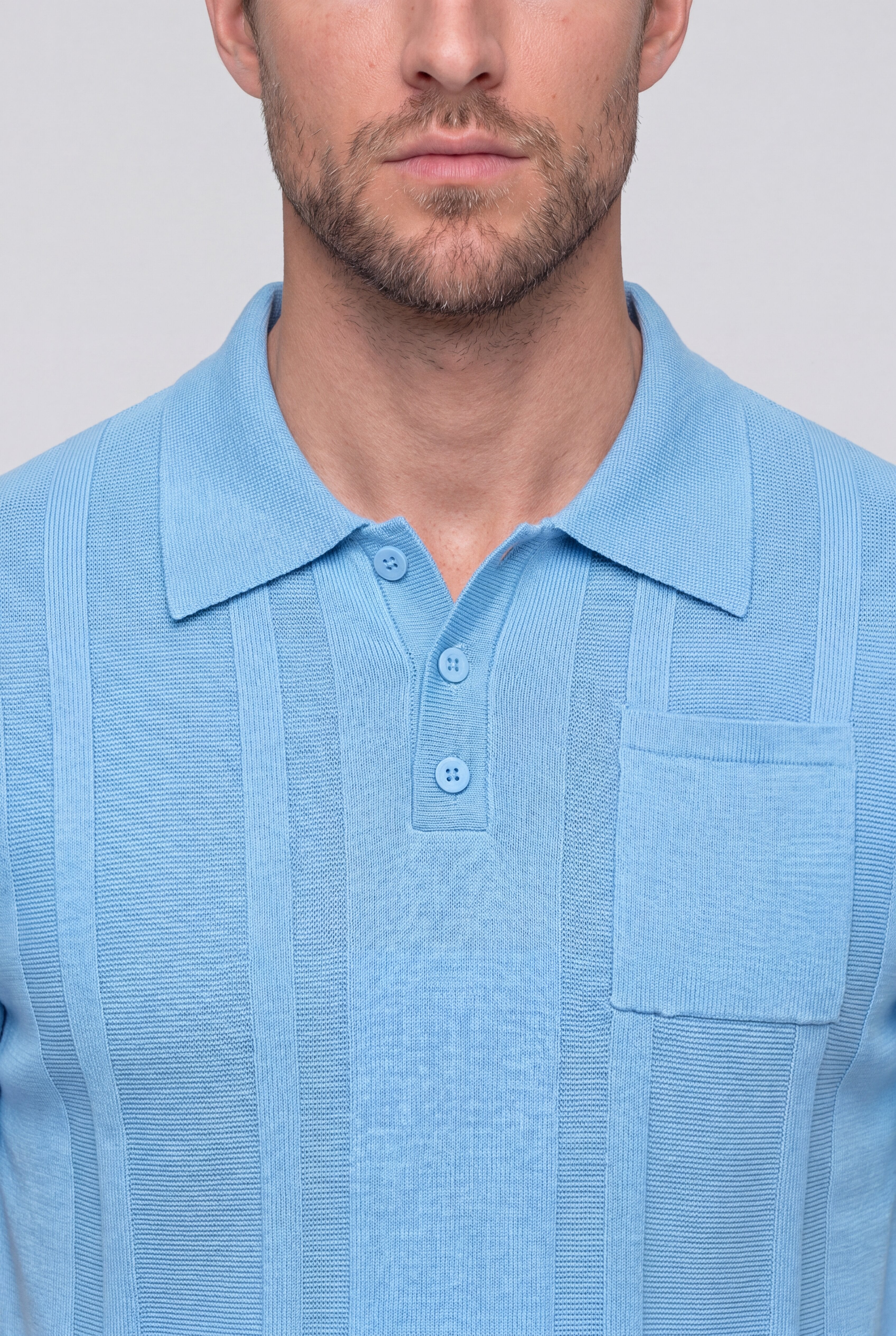 KYRENZO KNIT POLO SHIRT – BLUE