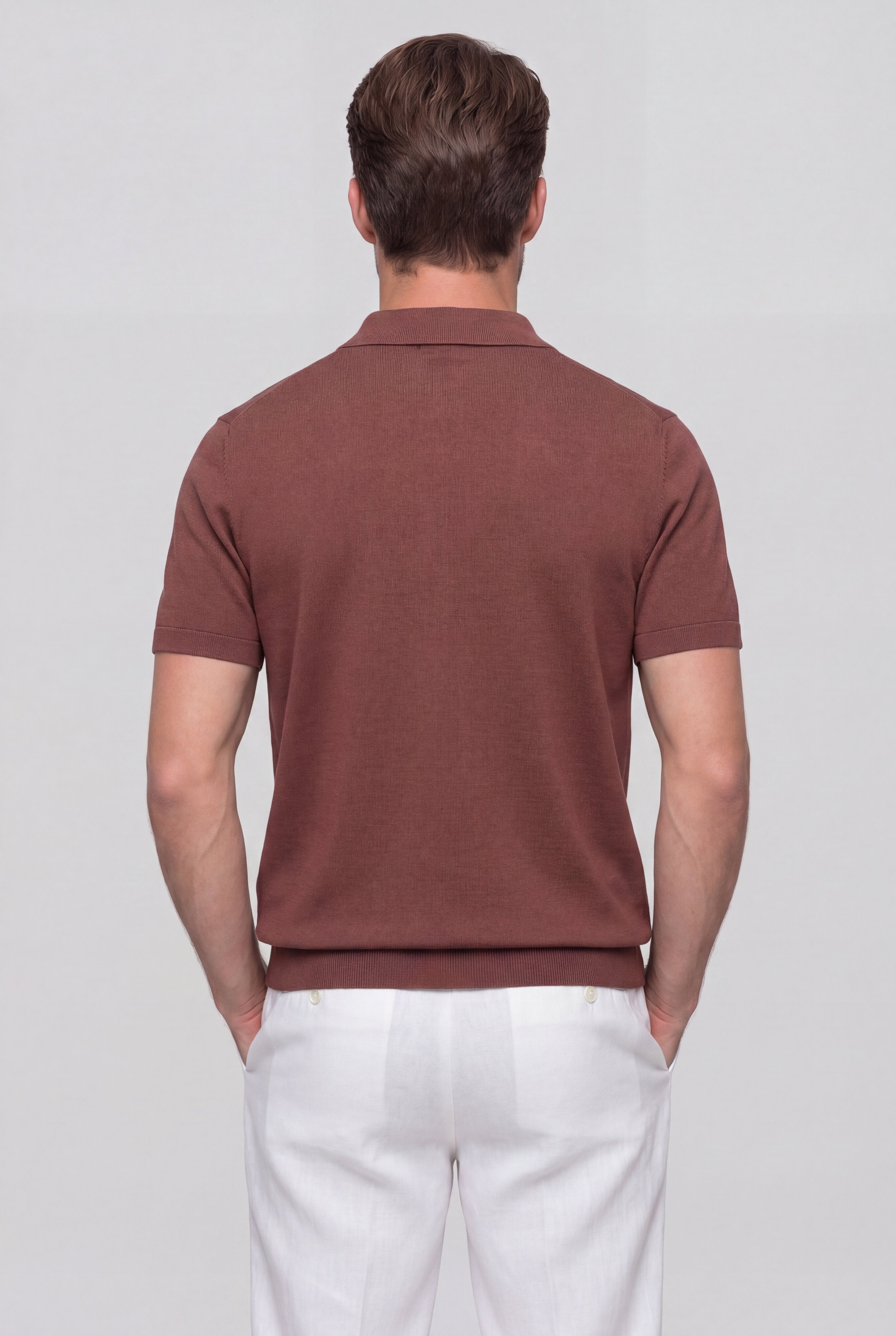 KYRENZO KNIT POLO SHIRT – BROWN