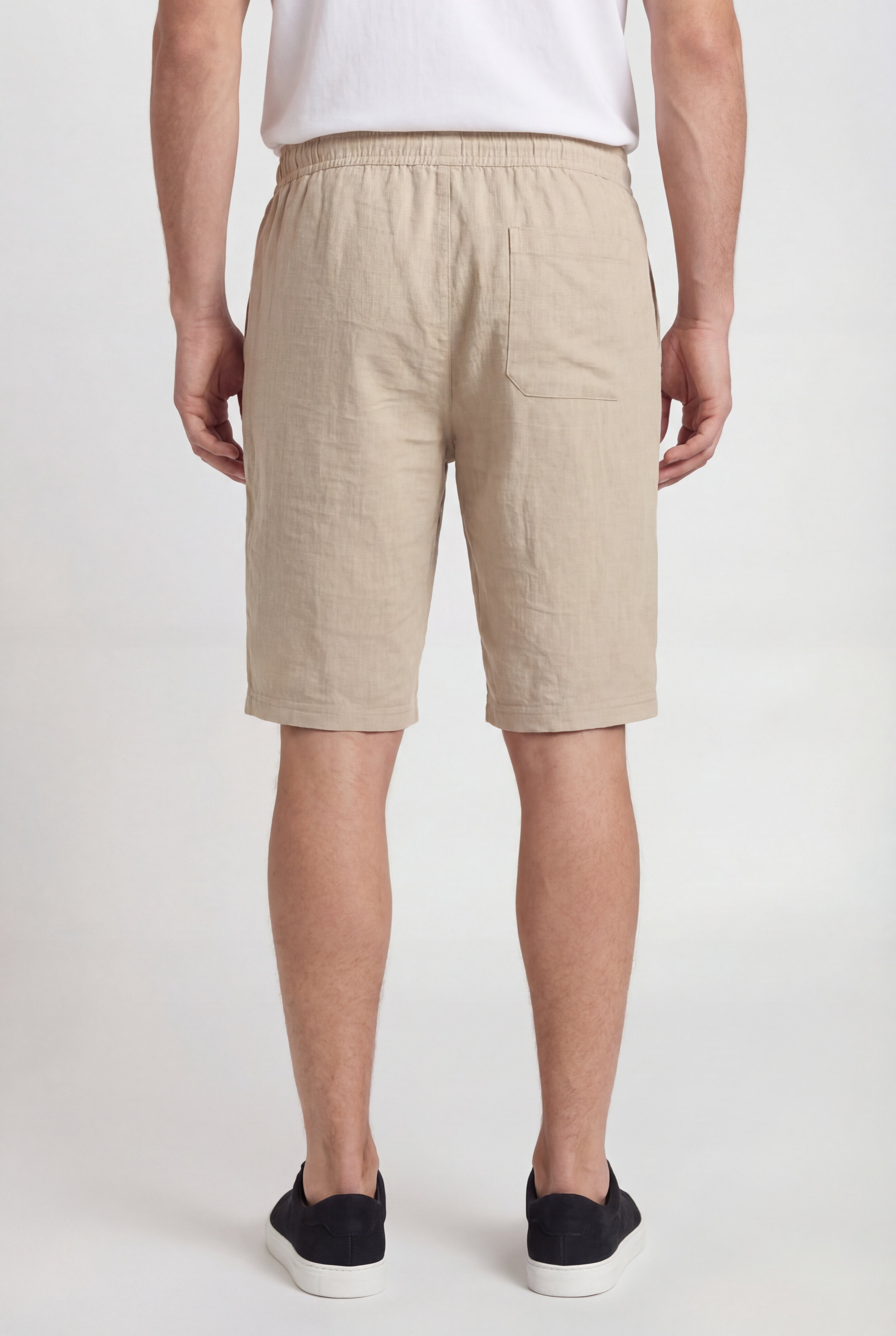 LECAN LINEN DRAWSTRING SHORTS - BEIGE