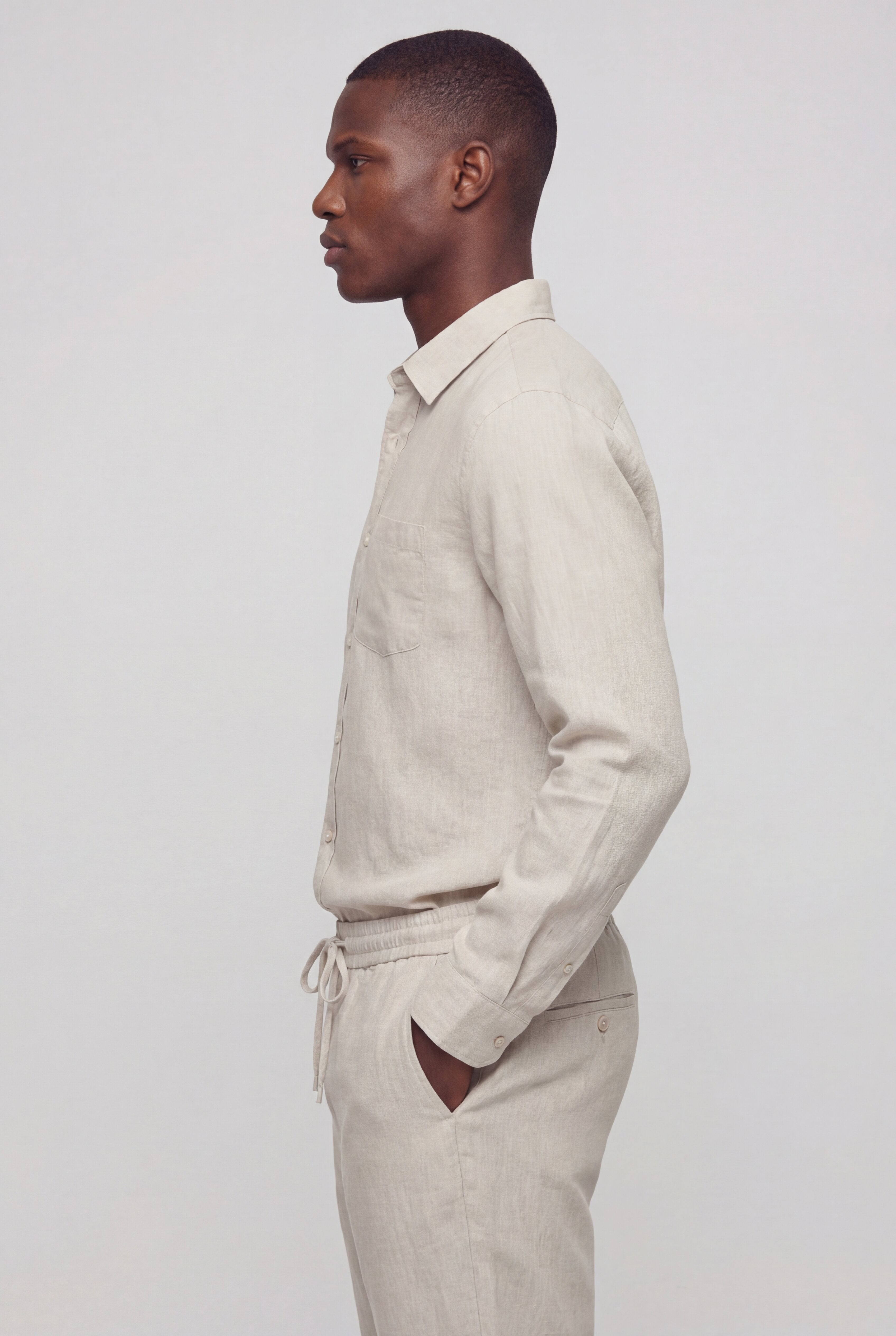 LENTARO LINEN COMBO - BEIGE