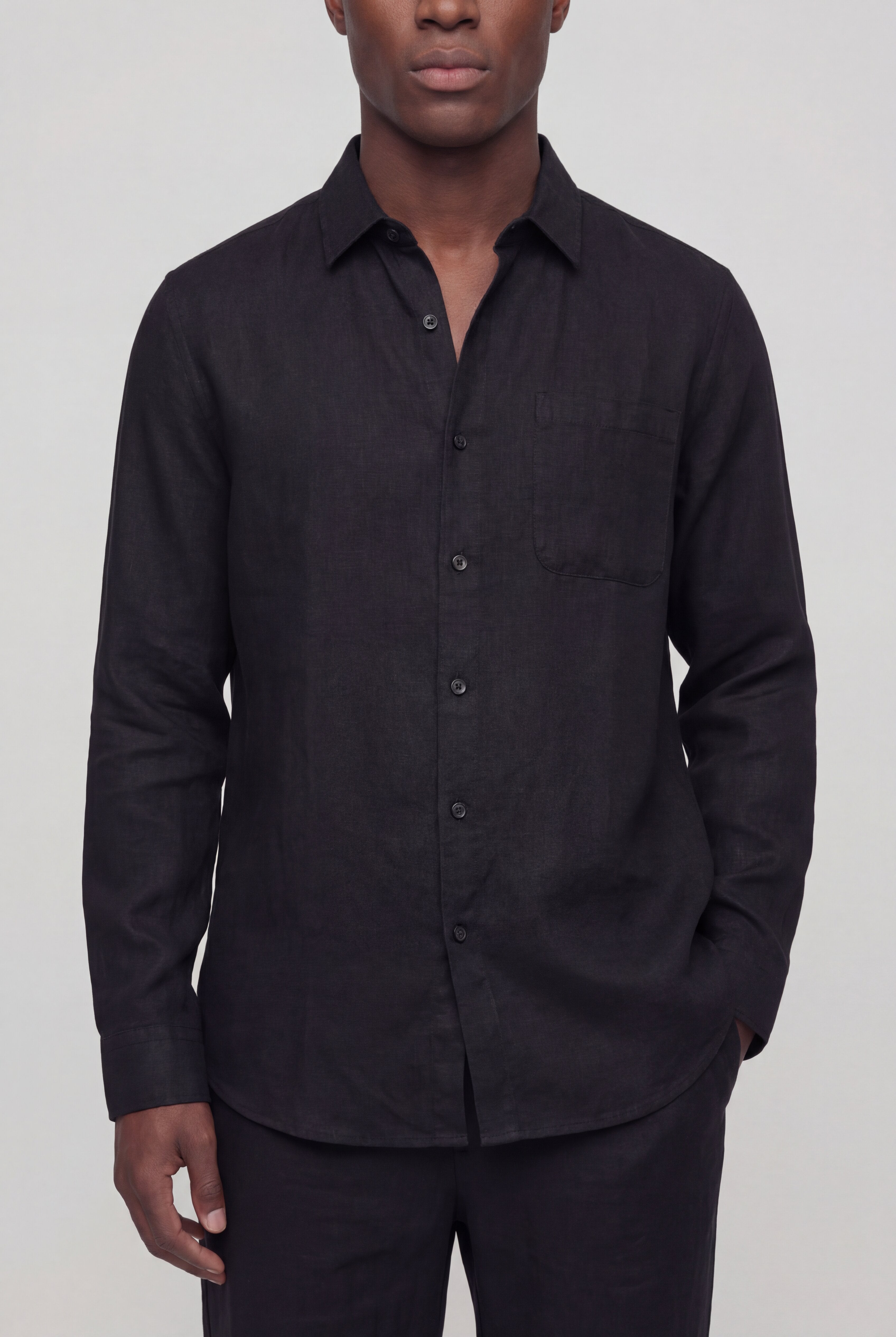 LENTARO LINEN COMBO - BLACK