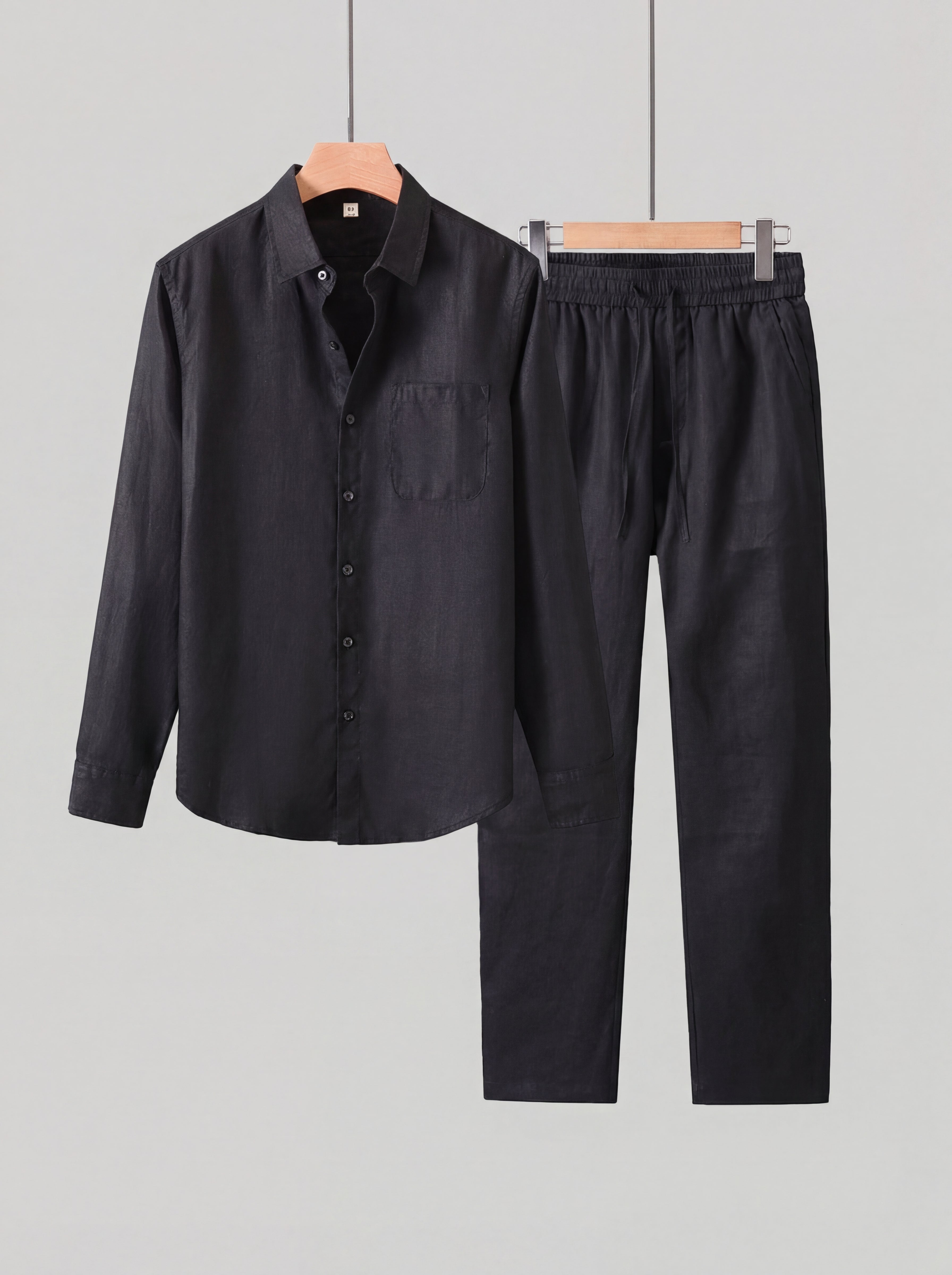 LENTARO LINEN COMBO - BLACK