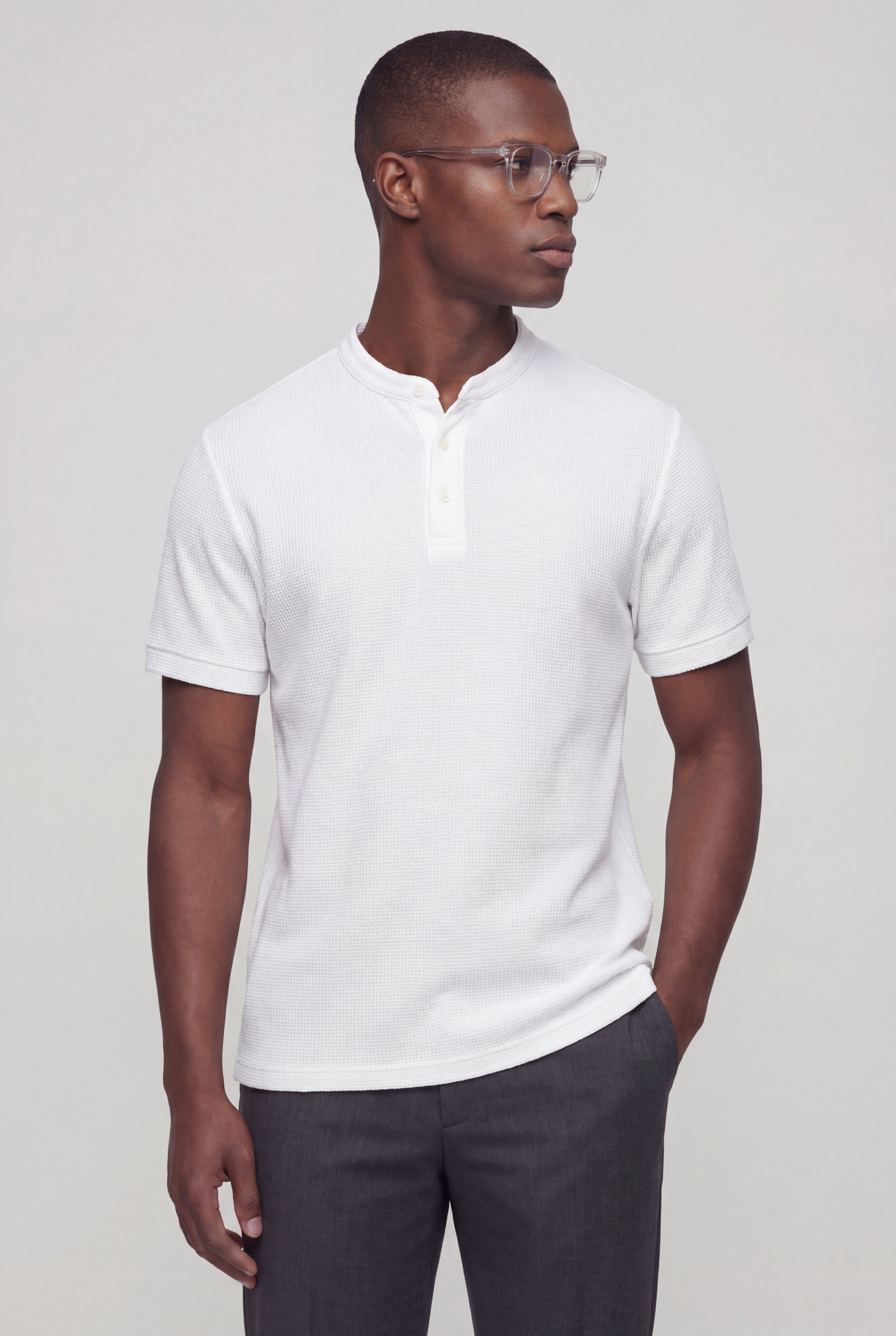 LOMZ HENLEY TEE – WHITE