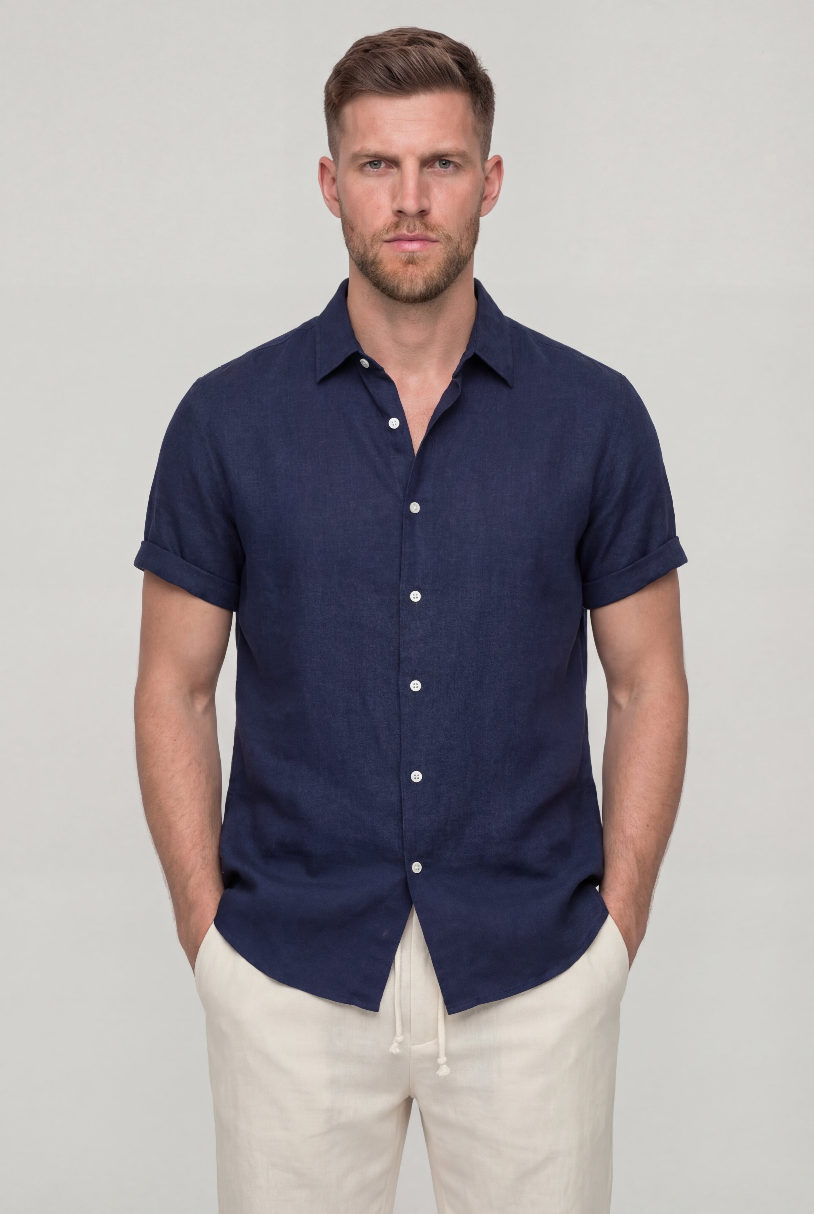 LORVANO SUMMER SHIRT SET – NAVY