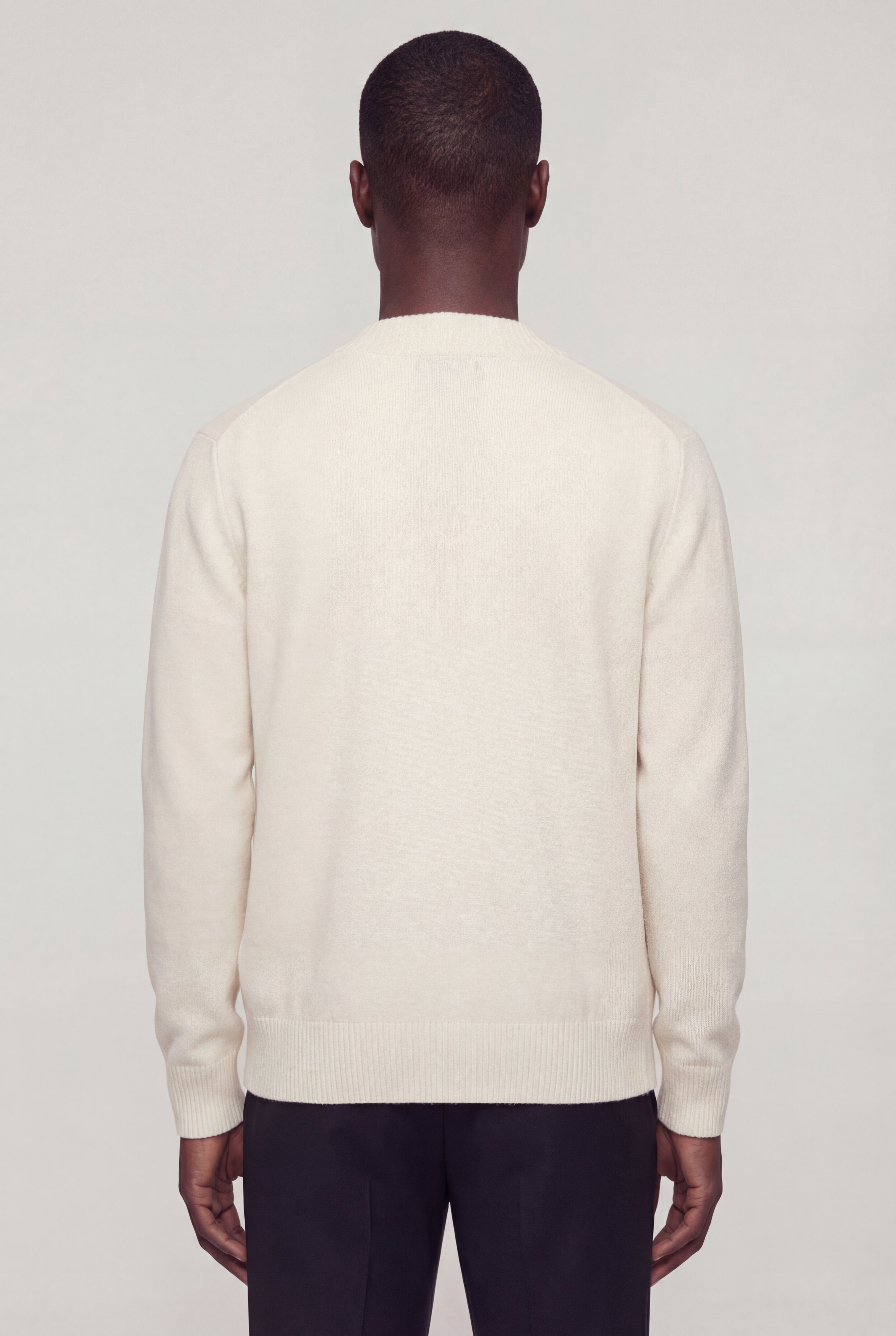 LORVIK WOOL STAND COLLAR CARDIGAN – IVORY