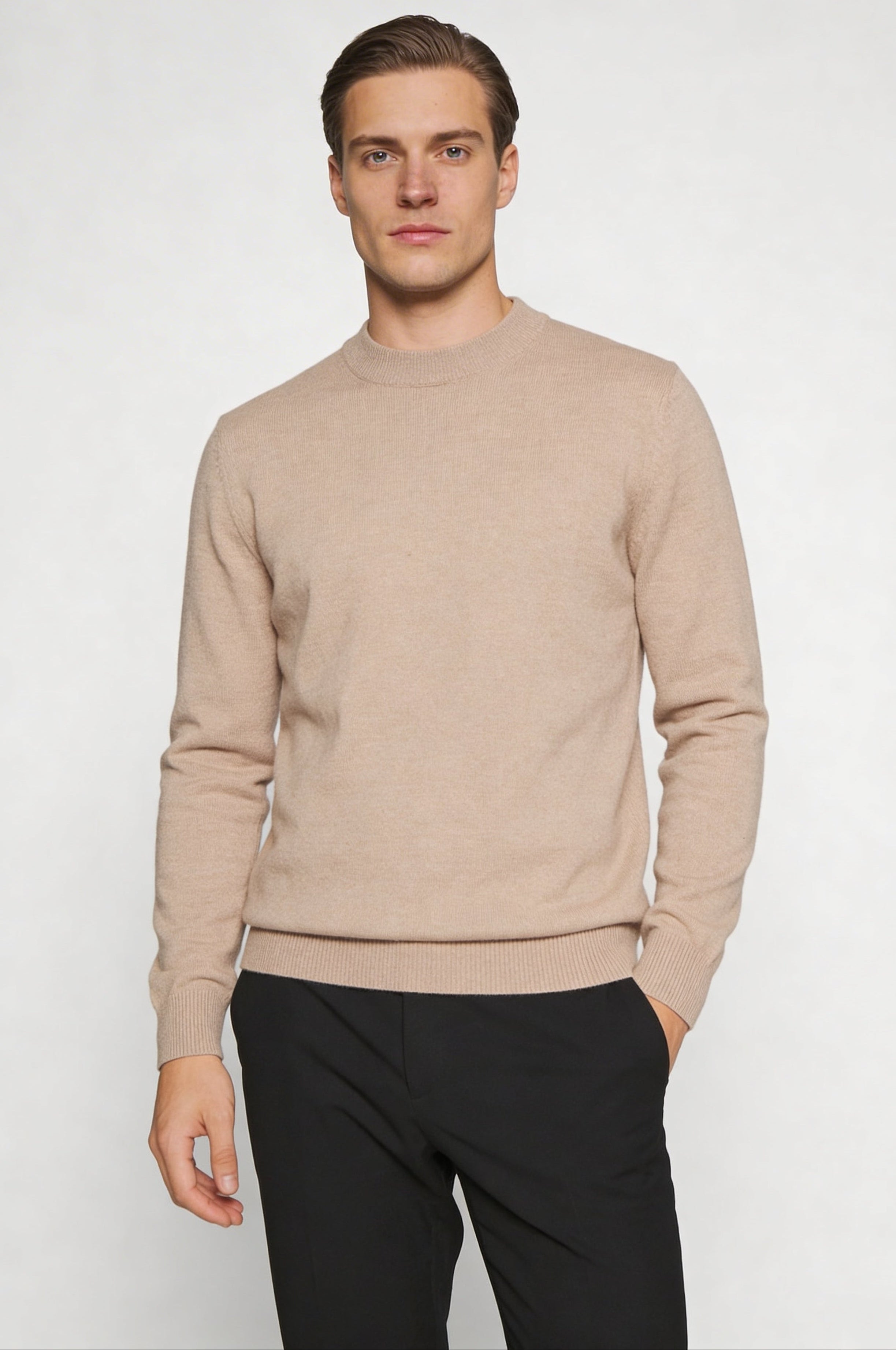 NARETH CREWNECK SWEATER – BEIGE