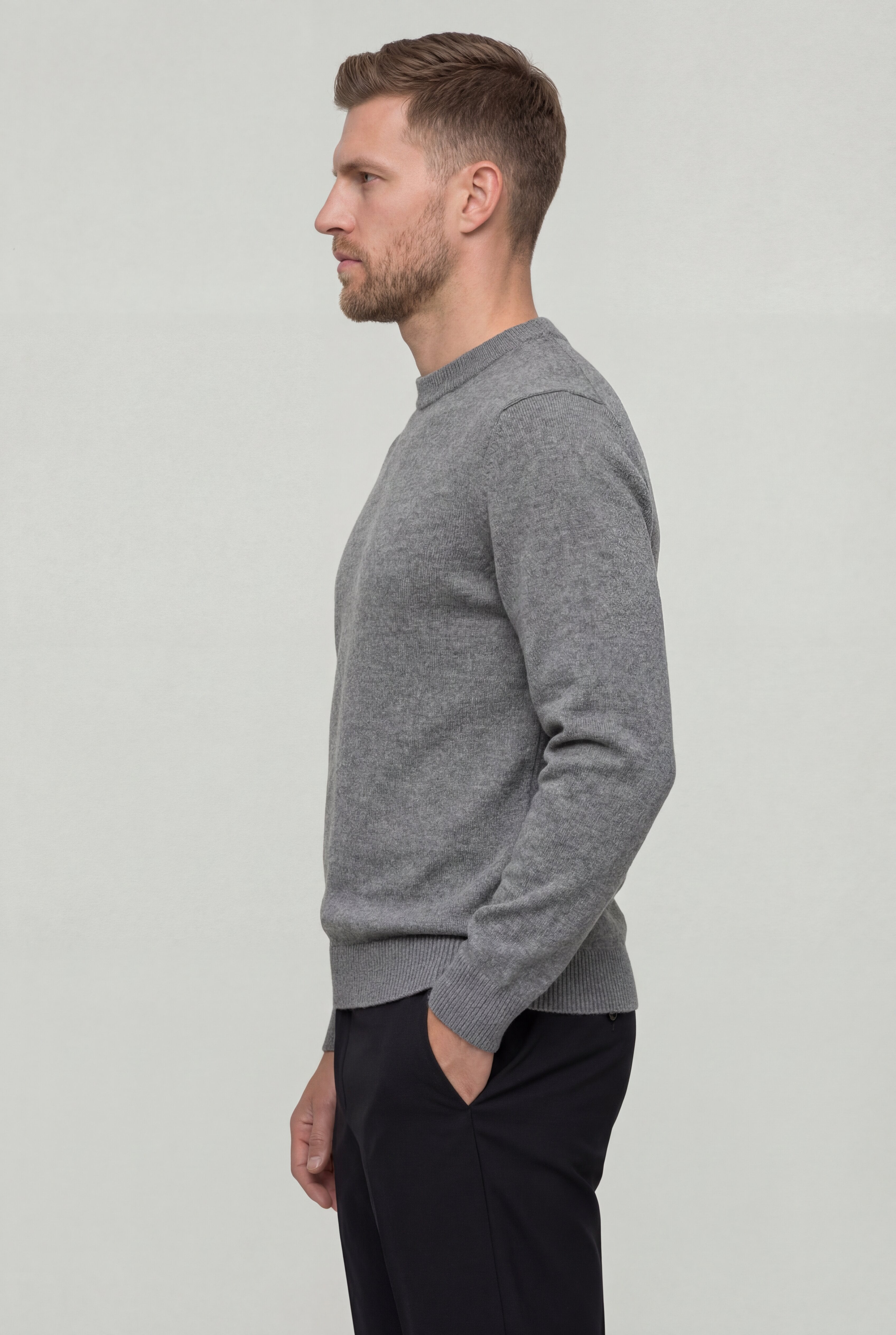 NARETH CREWNECK SWEATER – GRAY