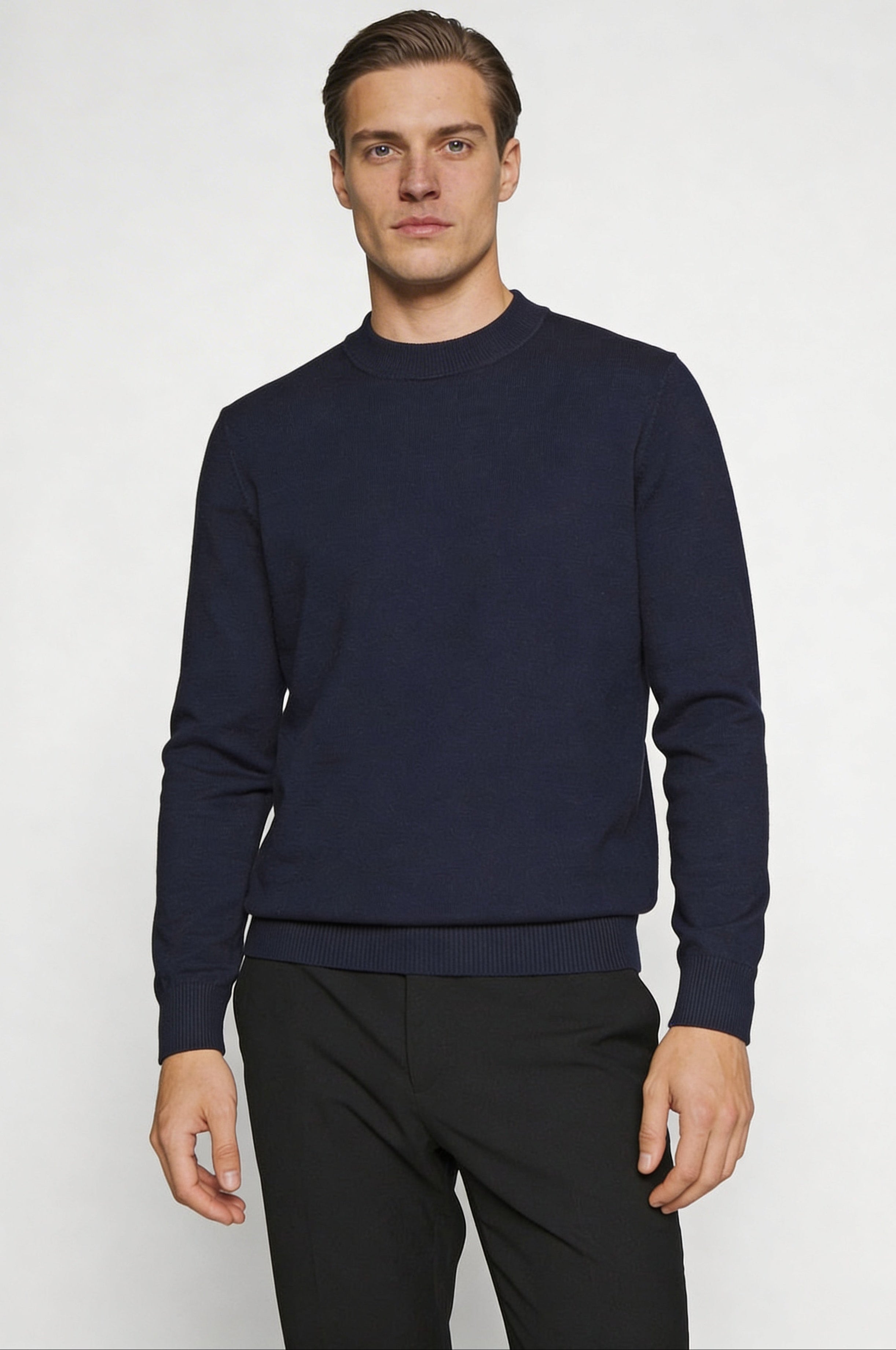 NARETH CREWNECK SWEATER – NAVY