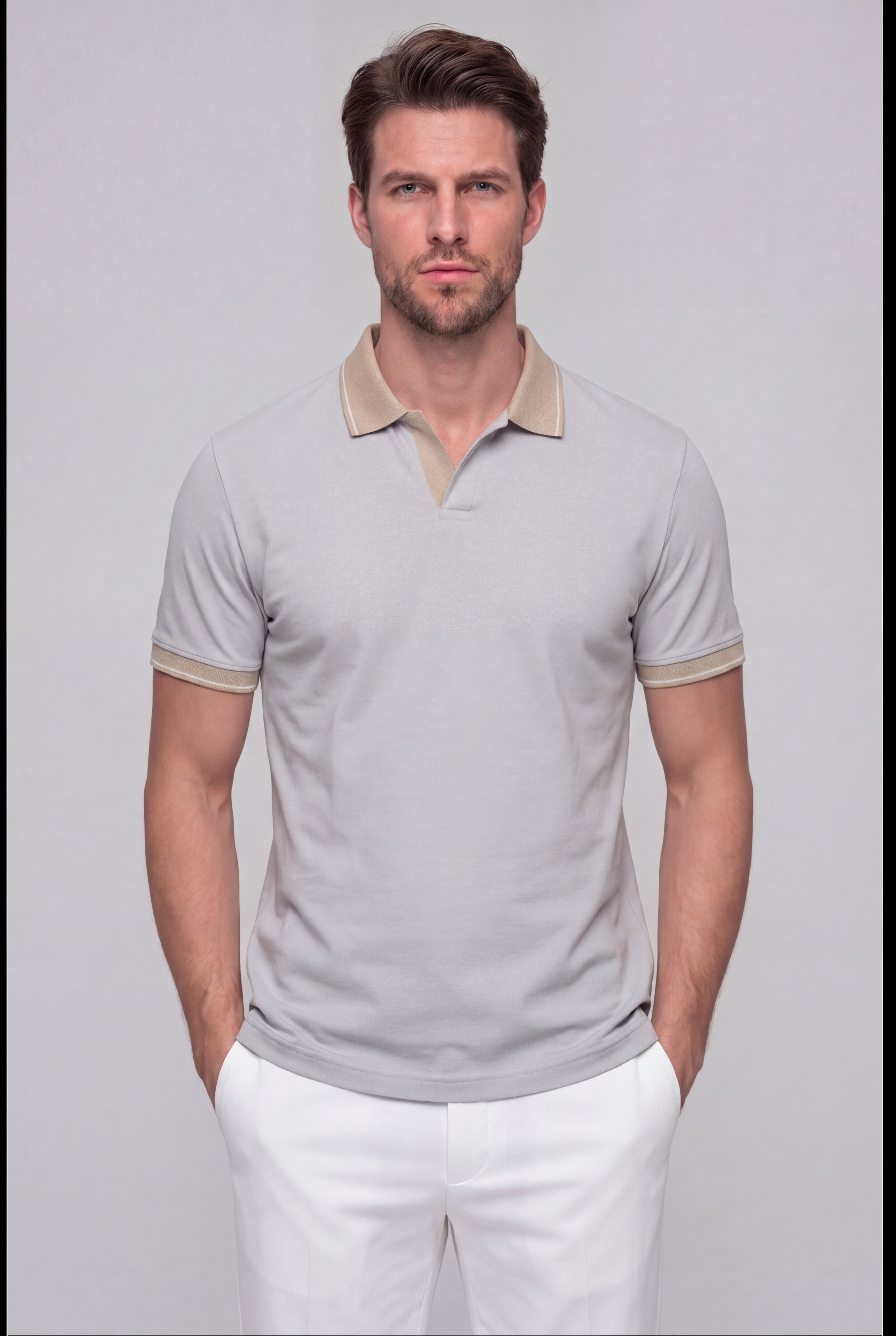 NAVERO POLO SHIRT – GRAY