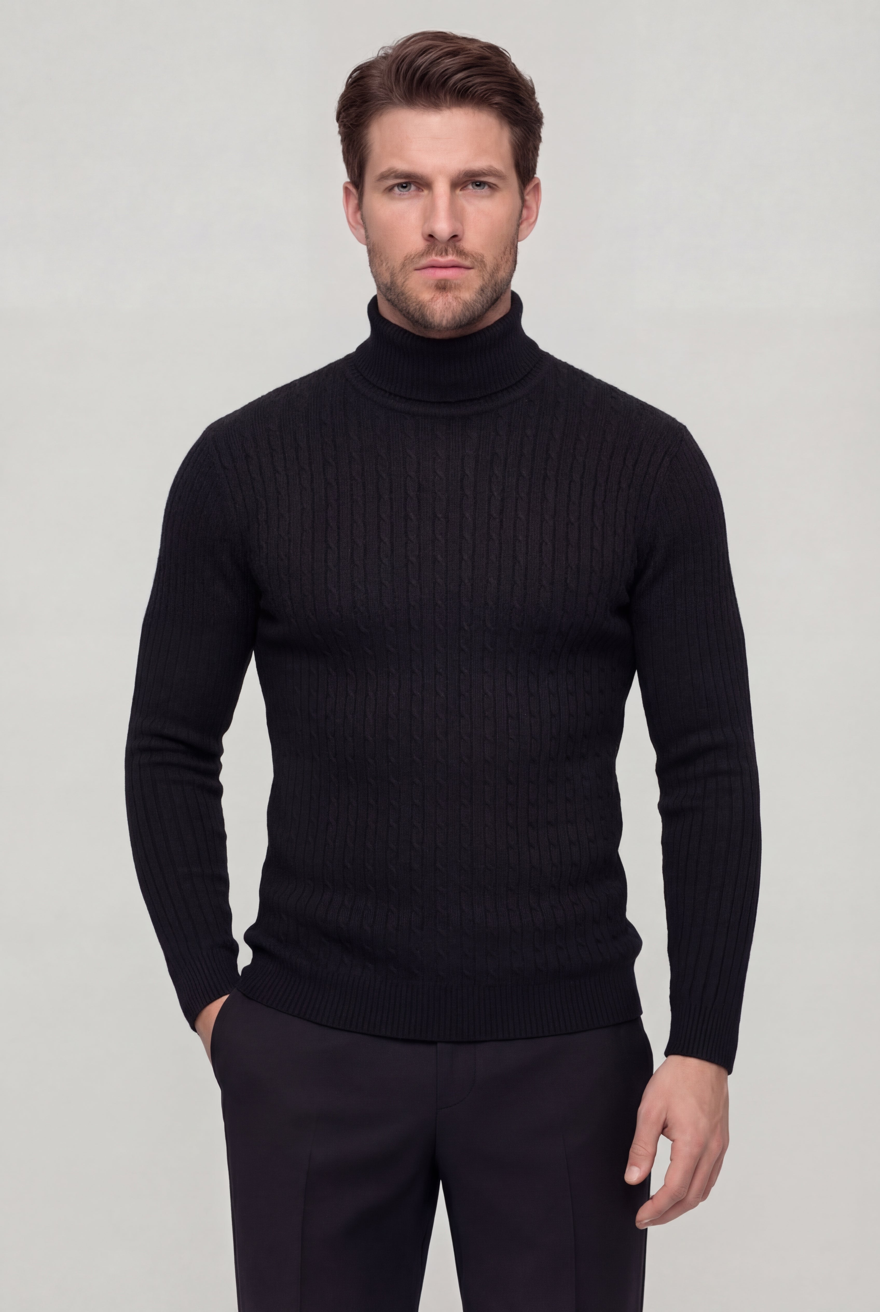 NORELLI CABLE TURTLENECK – BLACK