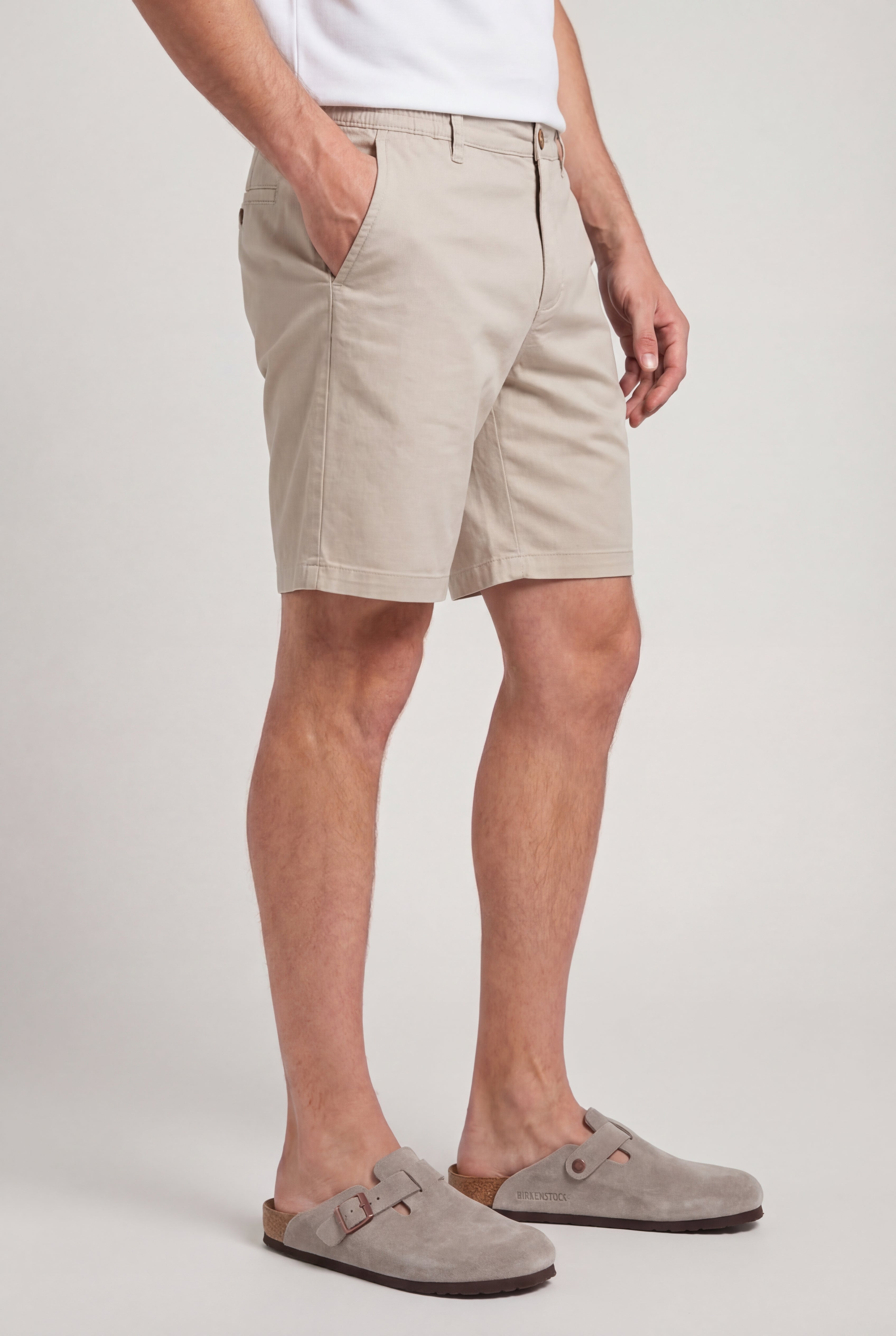 NOVARO COTTON CHINO SHORTS – BEIGE