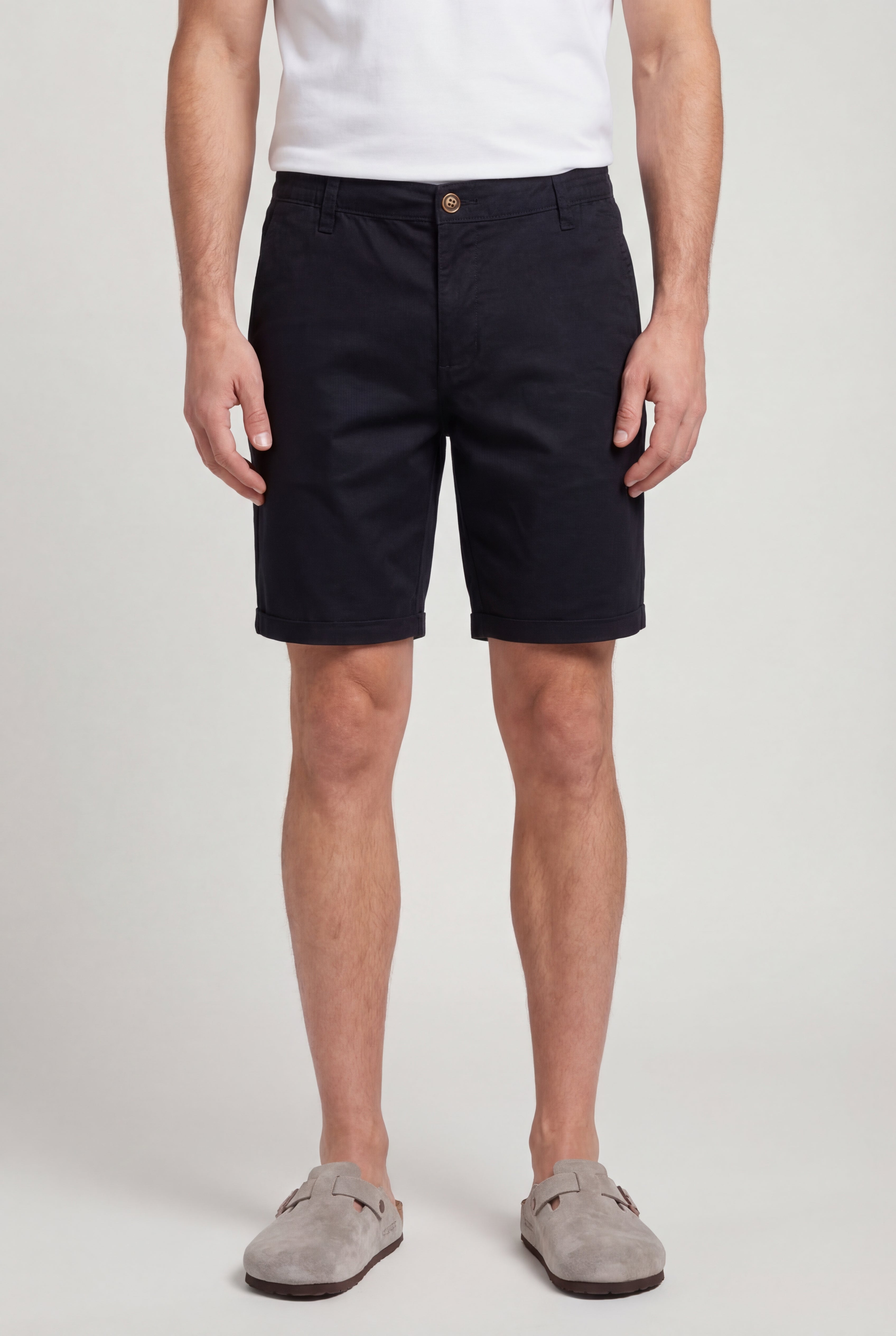 NOVARO COTTON CHINO SHORTS – BLACK