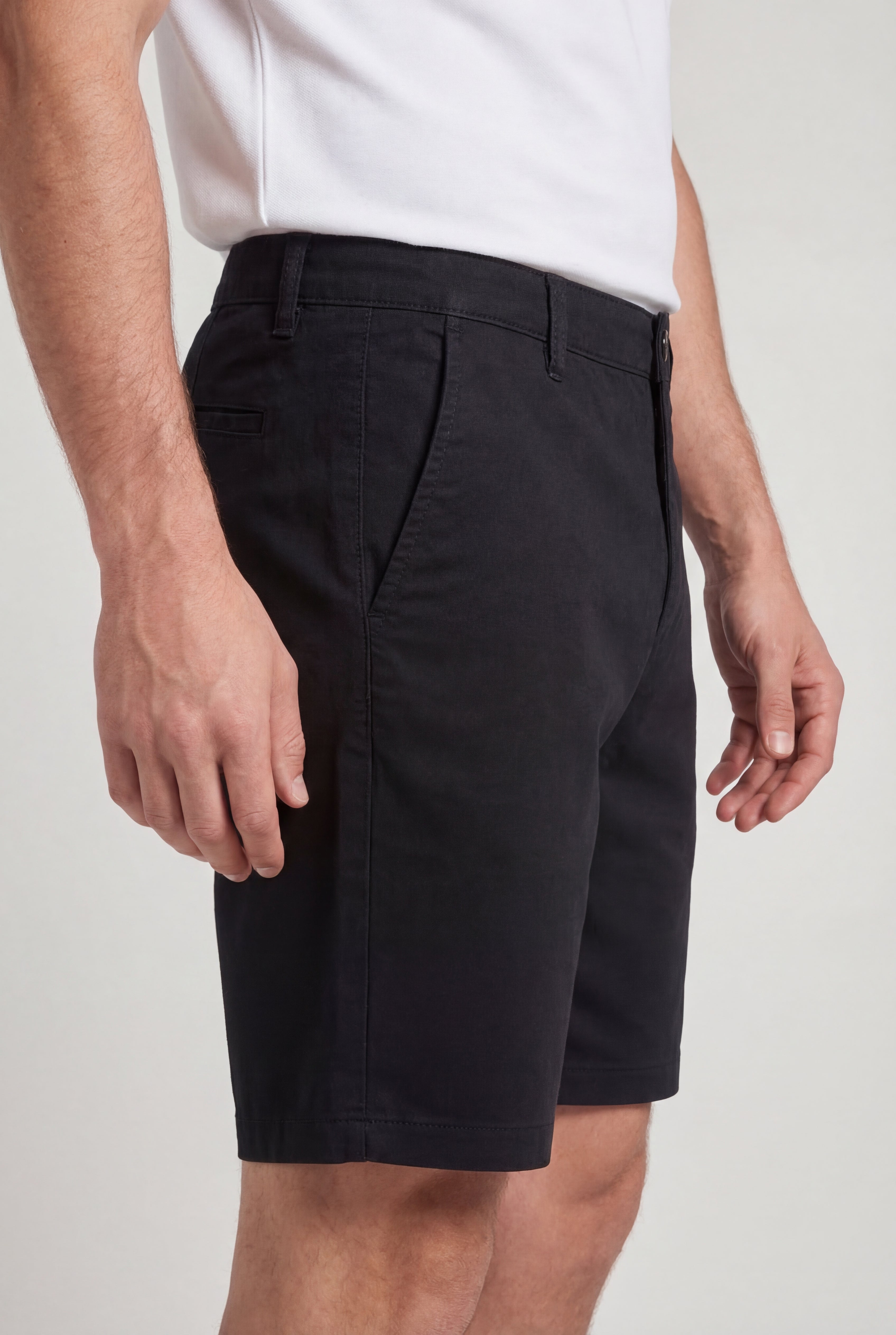 NOVARO COTTON CHINO SHORTS – BLACK