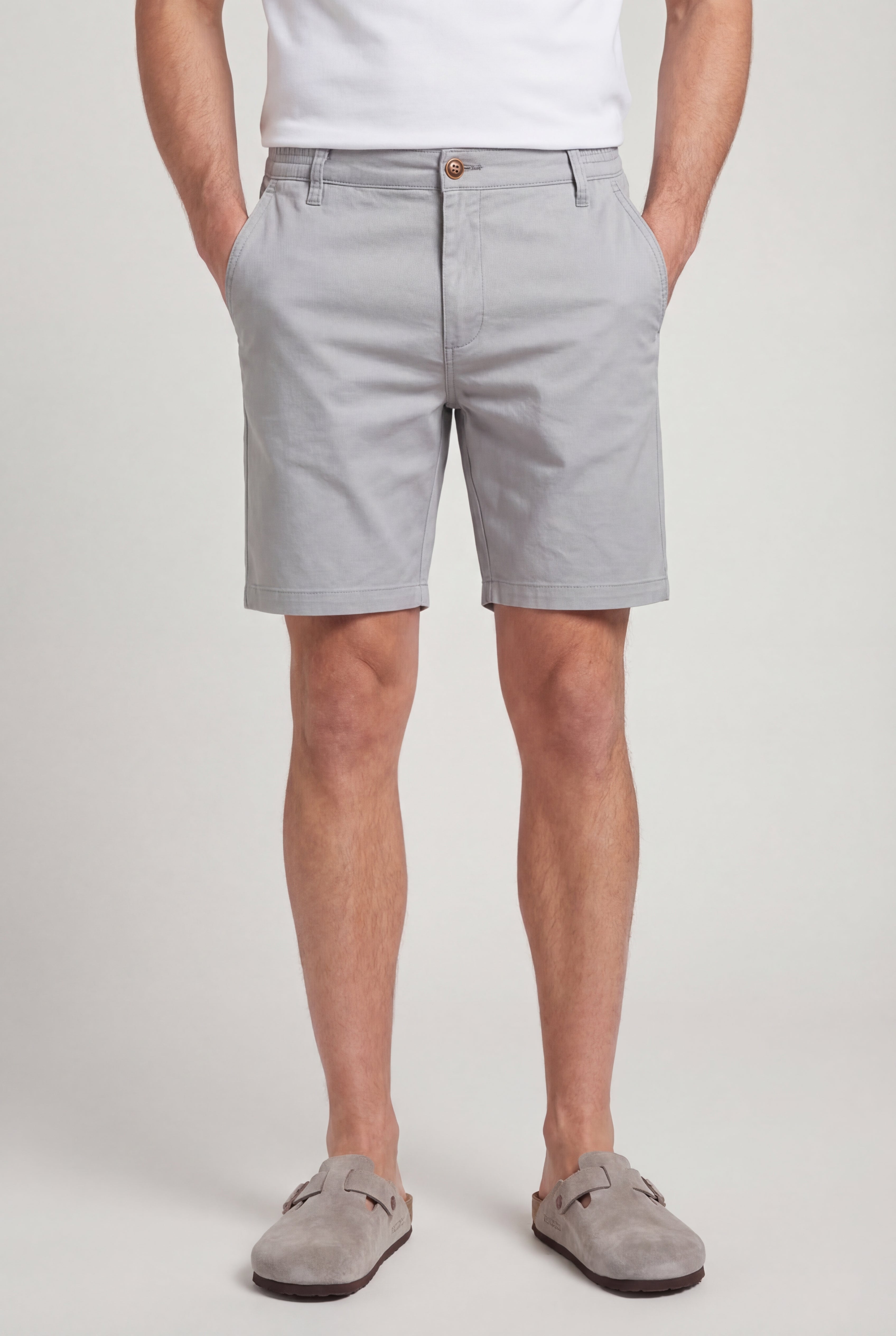NOVARO COTTON CHINO SHORTS – GRAY