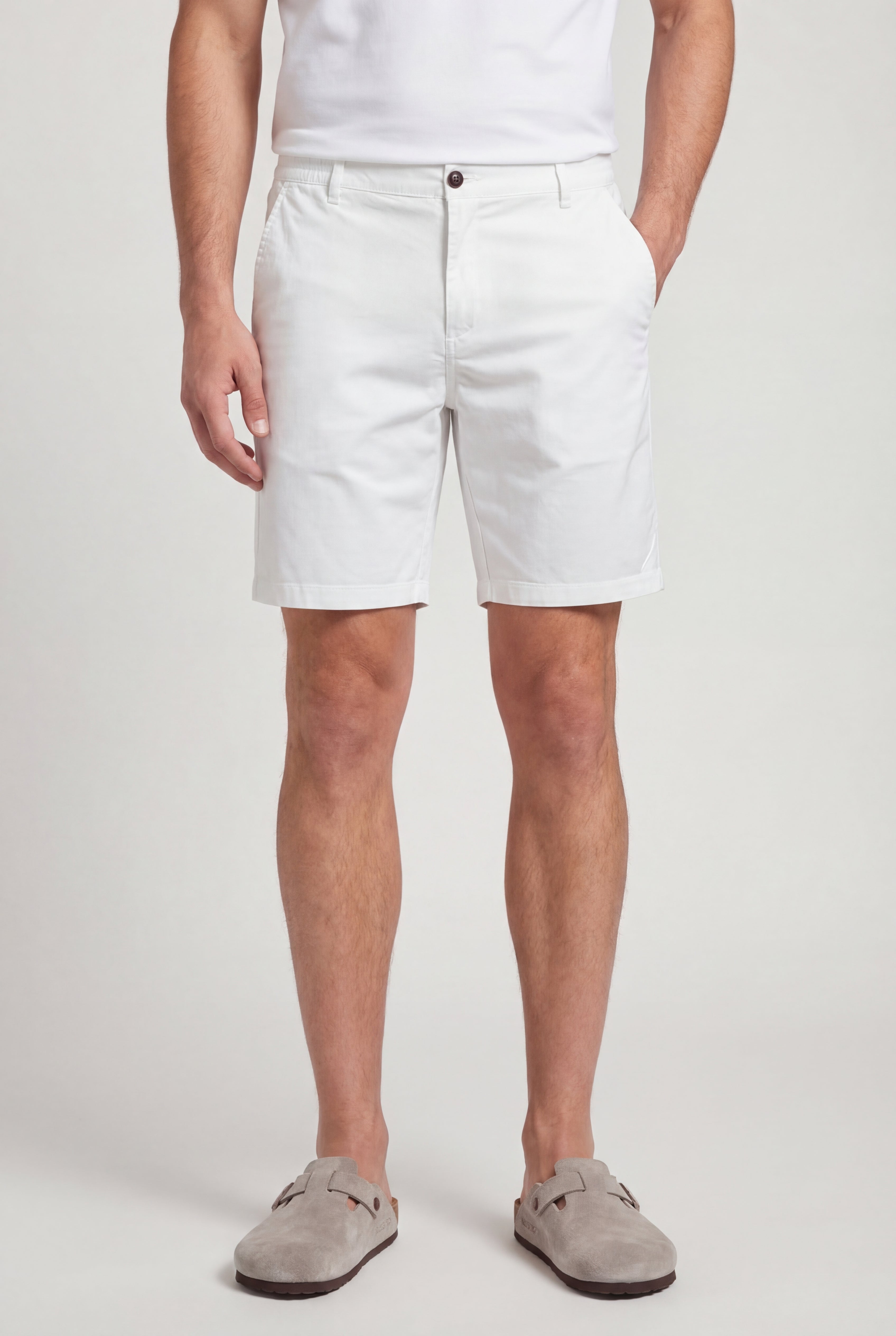 NOVARO COTTON CHINO SHORTS – WHITE