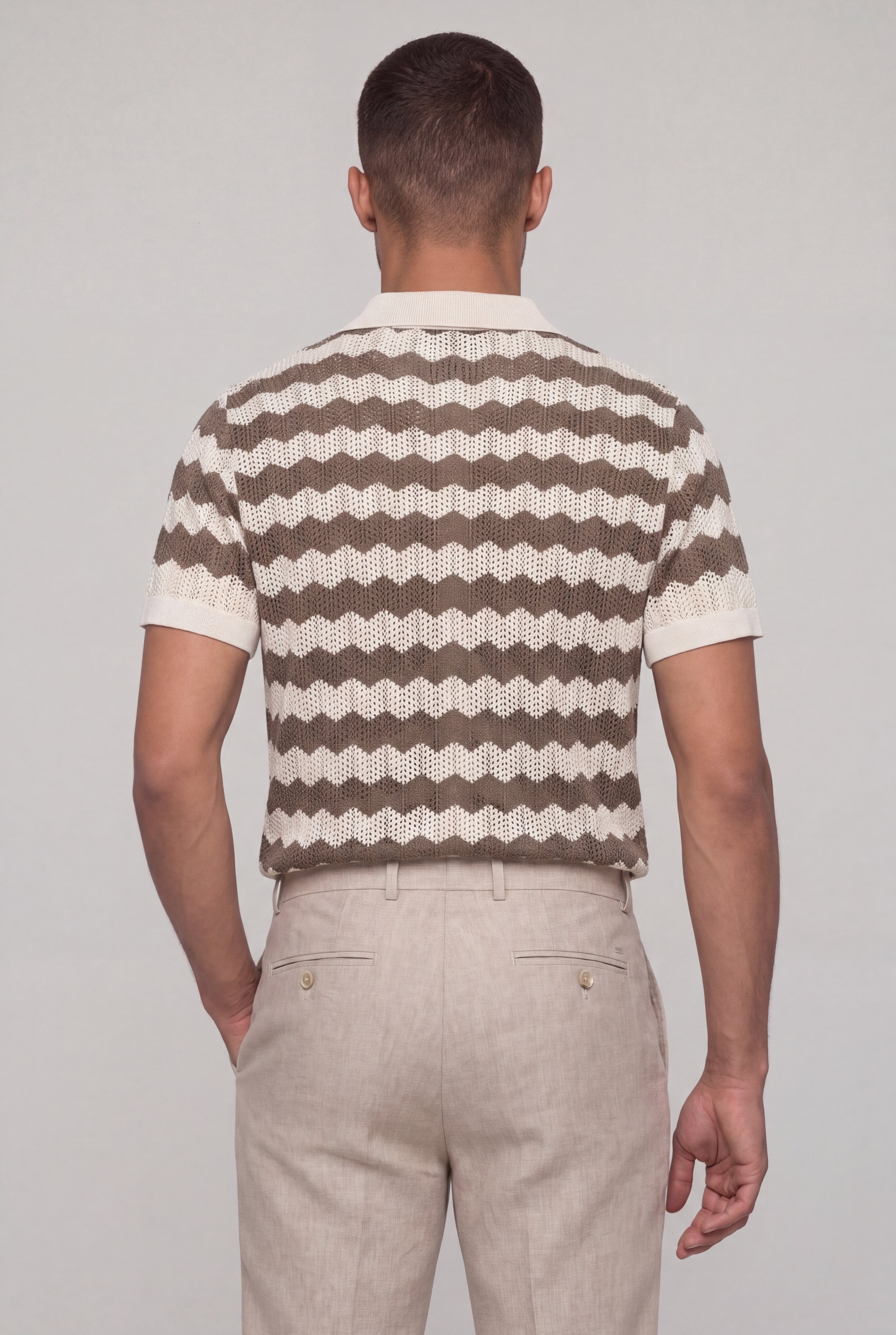 ORLAVEN KNIT POLO SHIRT – BROWN