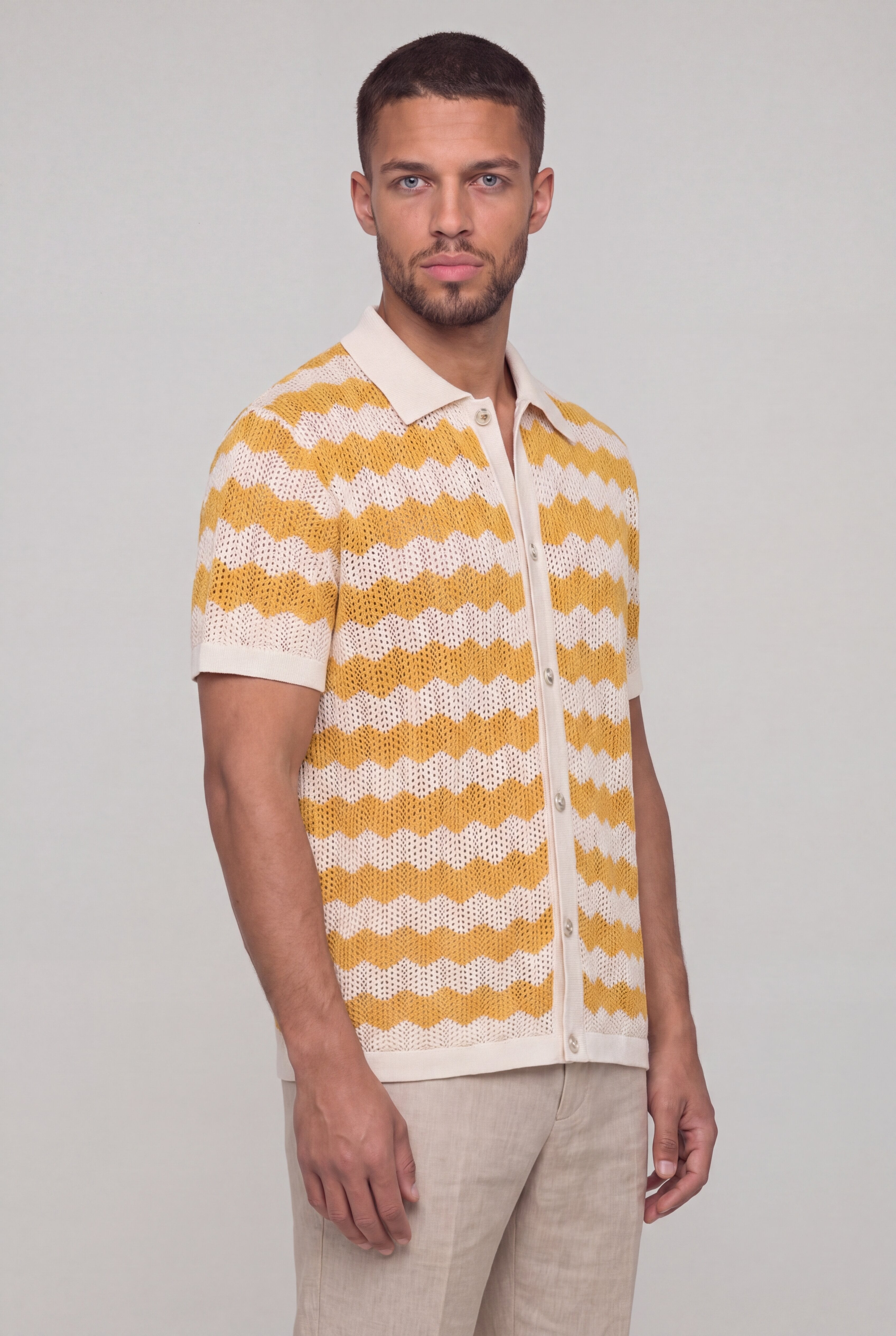 ORLAVEN KNIT POLO SHIRT – YELLOW