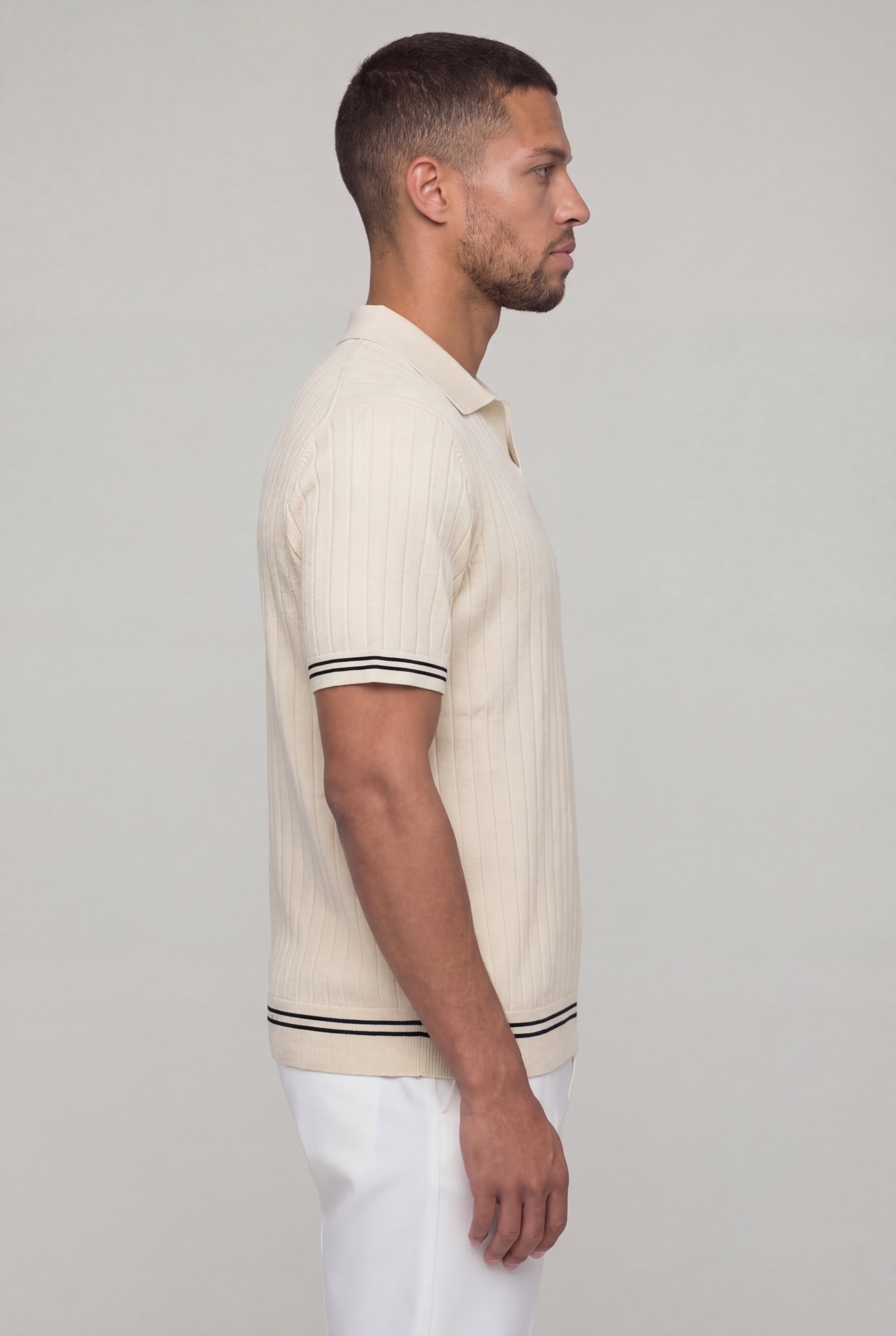 ORVAYNE KNIT POLO SHIRT – BEIGE