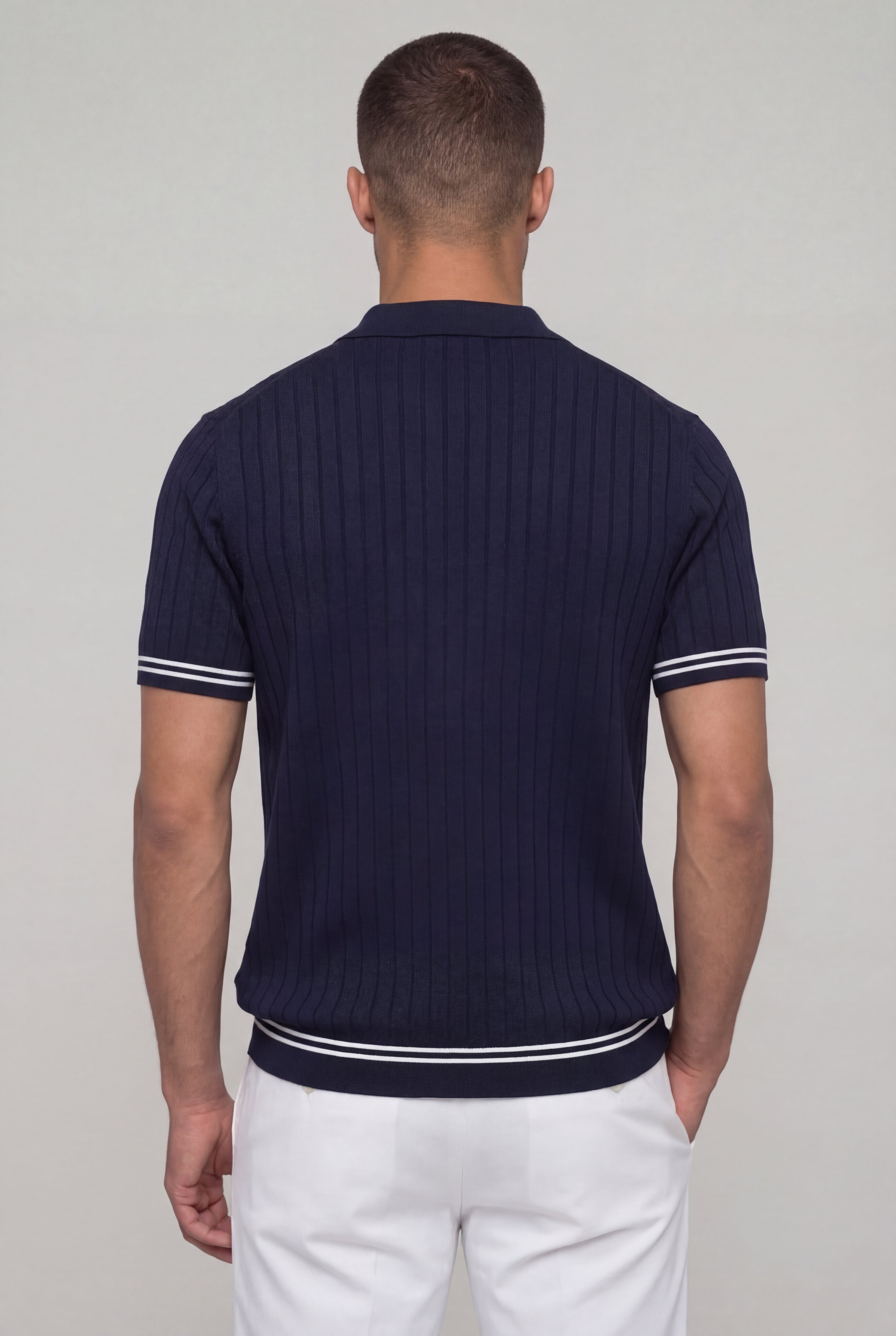 ORVAYNE KNIT POLO SHIRT – NAVY