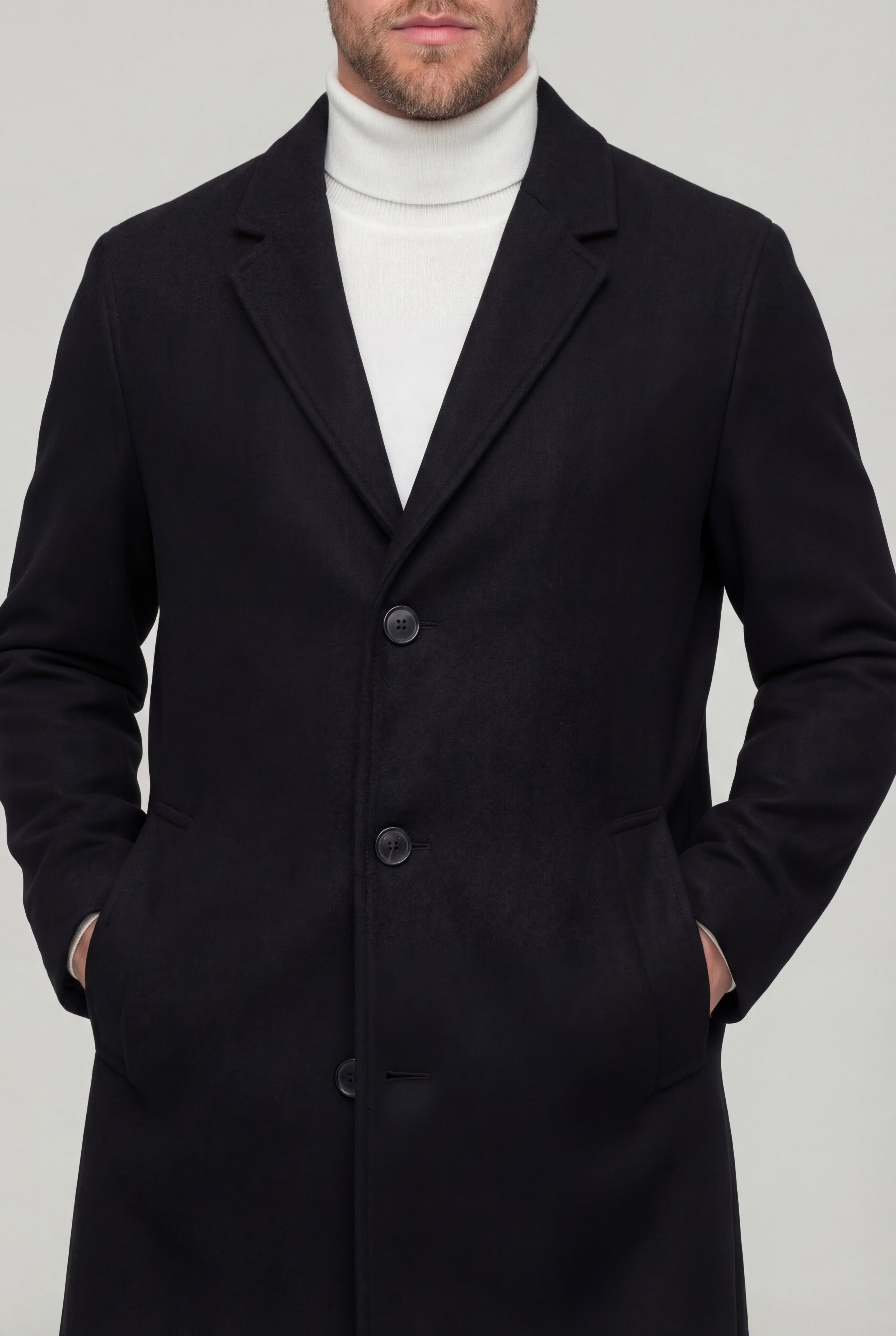 RAVENTON WOOL-BLEND COAT - BLACK