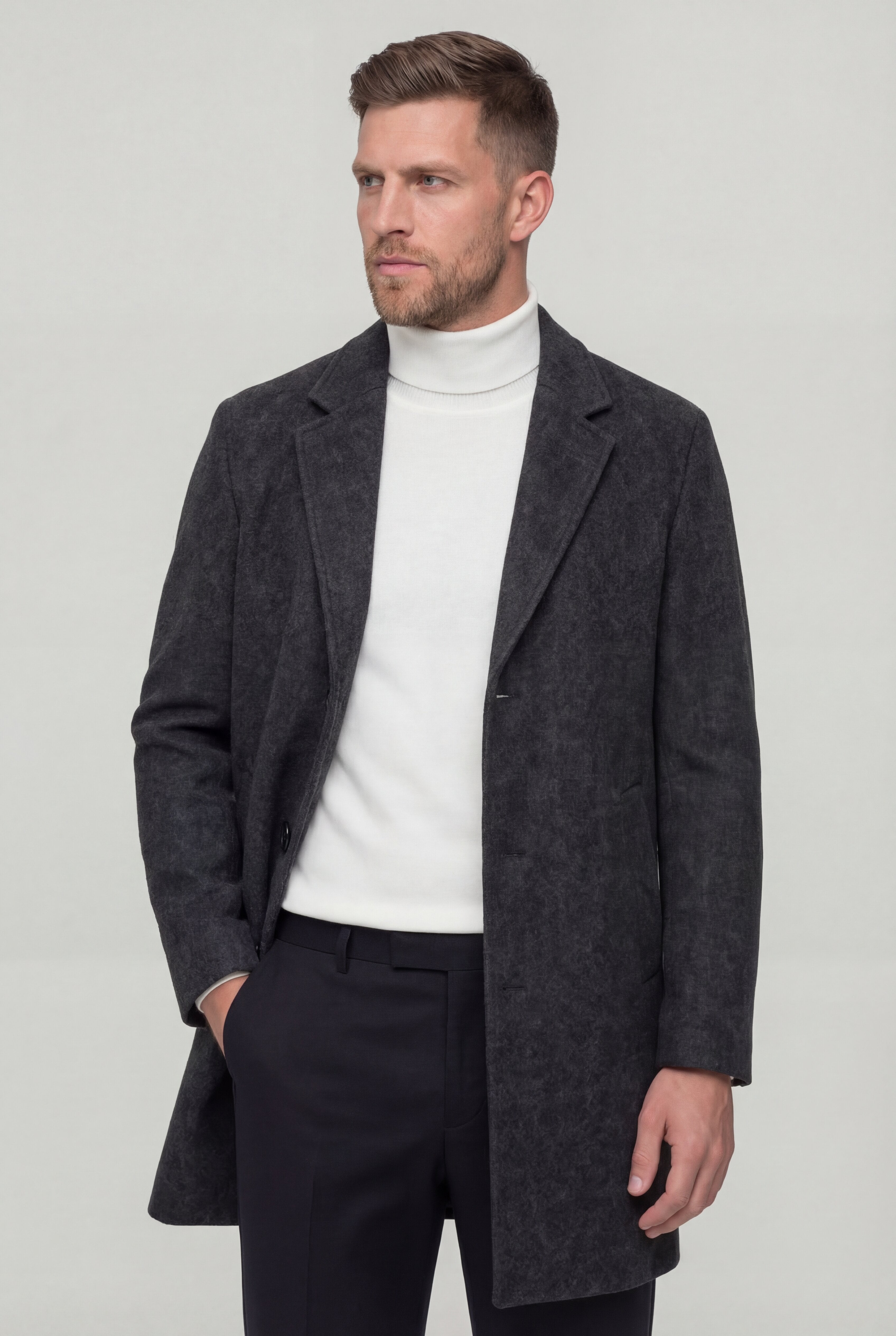 RAVENTON WOOL-BLEND COAT - GRAY