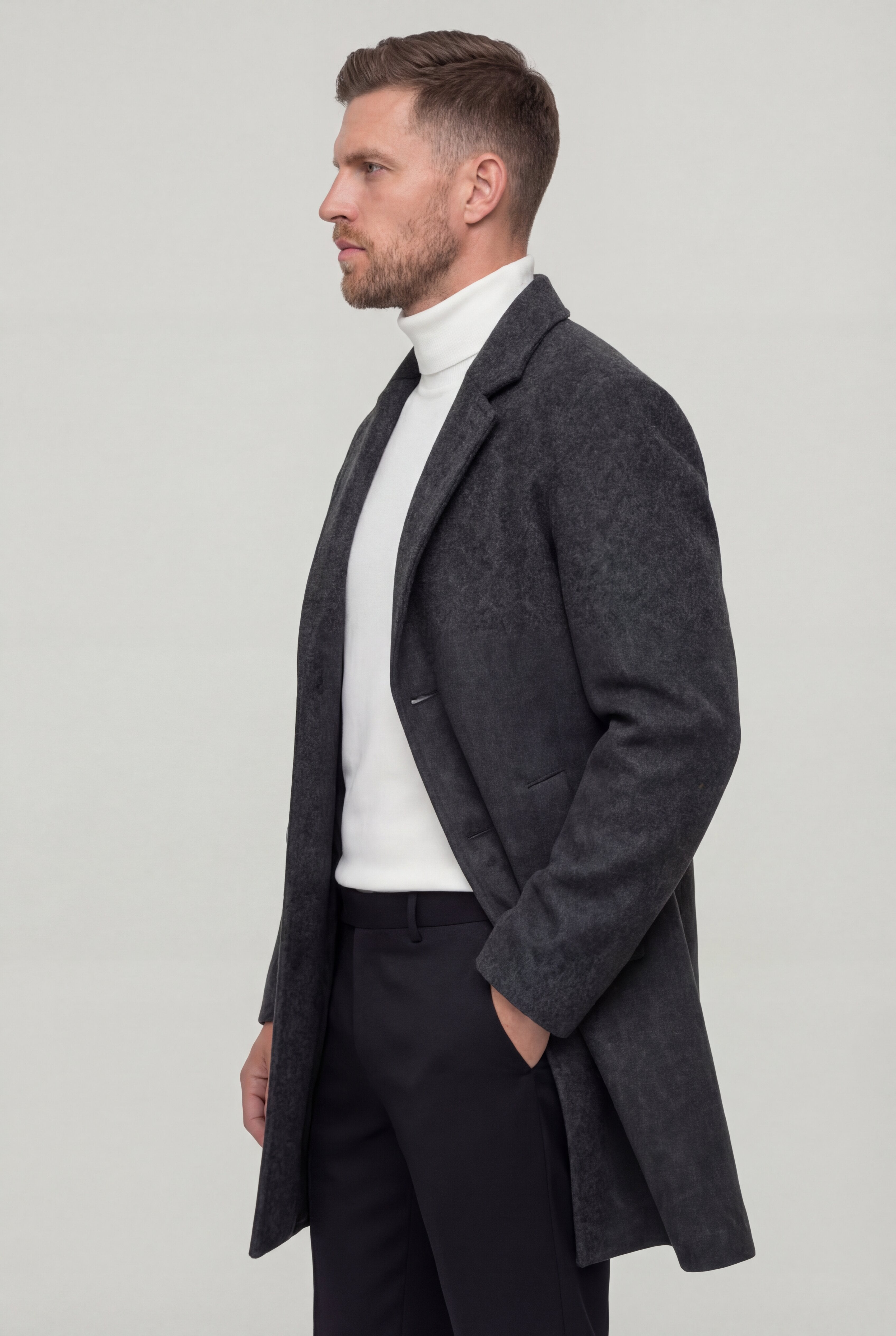 RAVENTON WOOL-BLEND COAT - GRAY