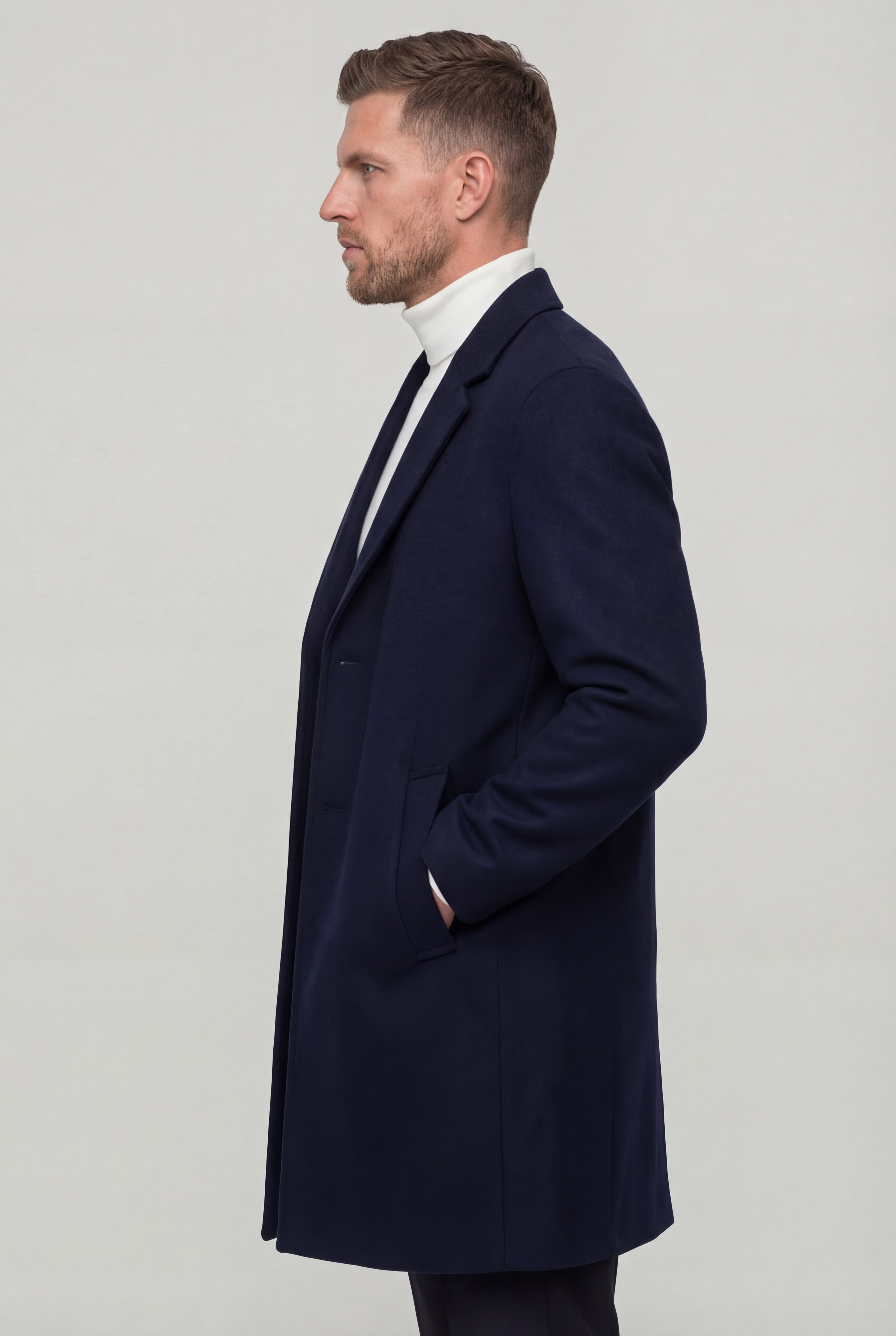 RAVENTON WOOL-BLEND COAT - NAVY