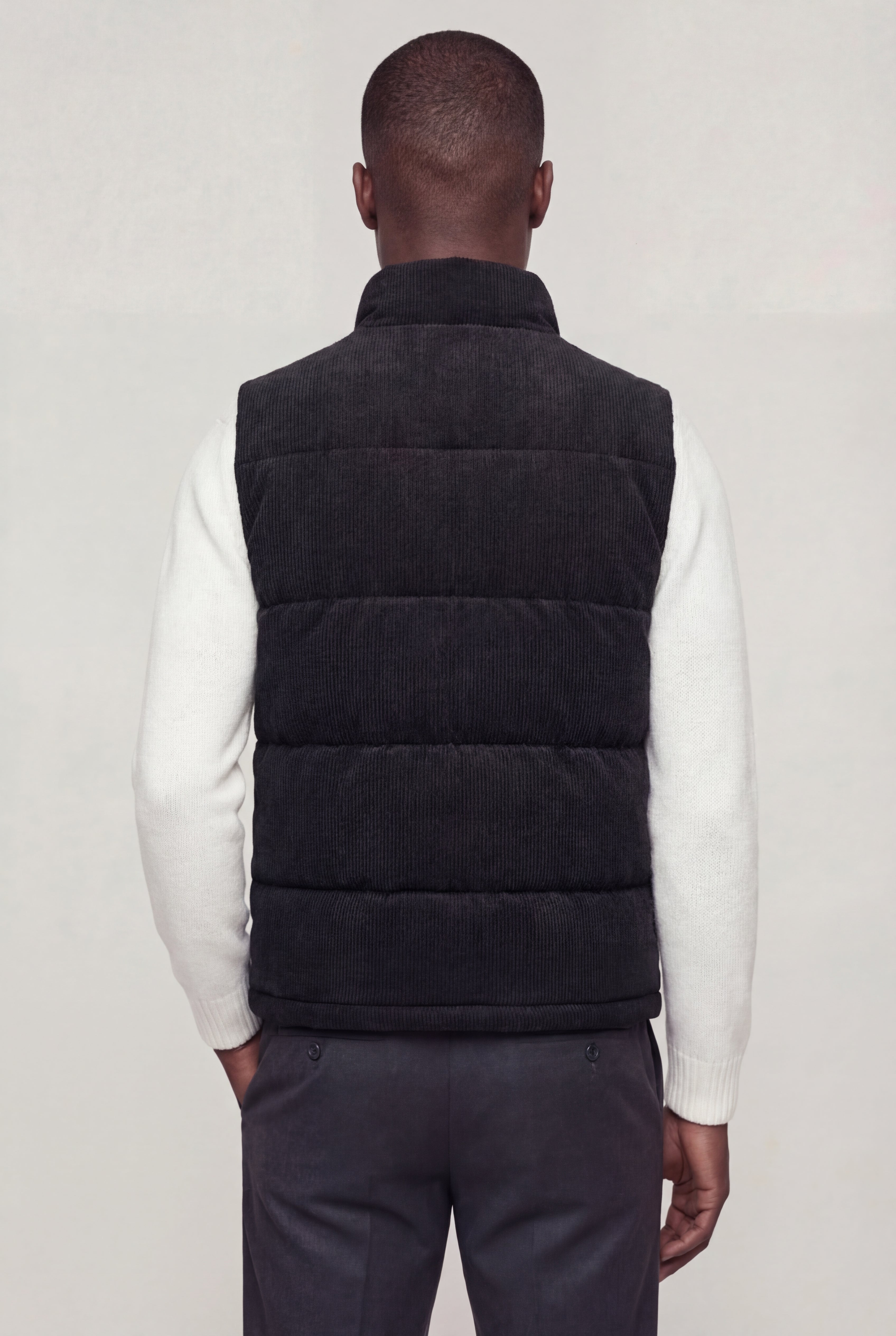 RAVION CORD PUFFER VEST – BLACK