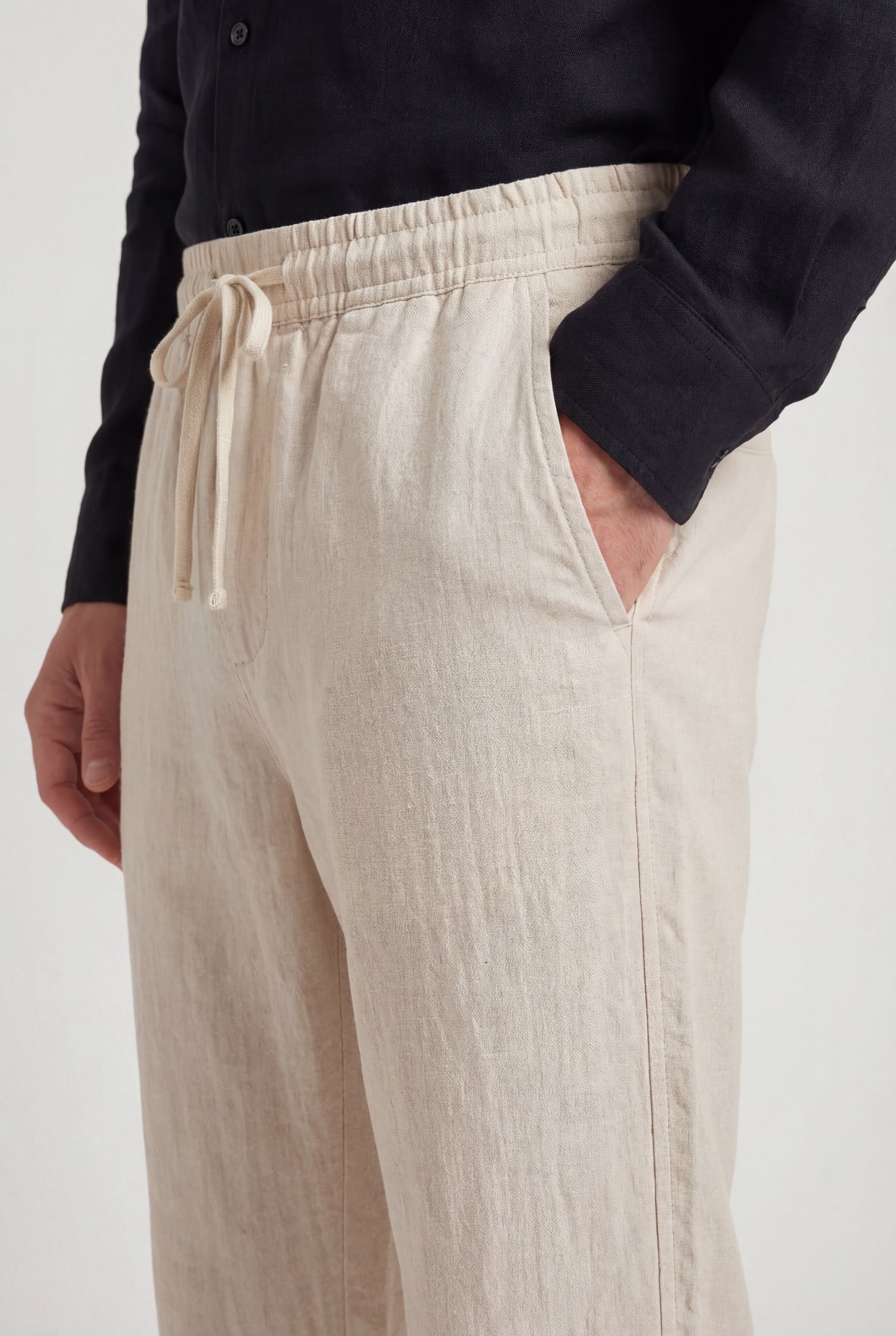 RENZIO LINEN TROUSERS – BEIGE