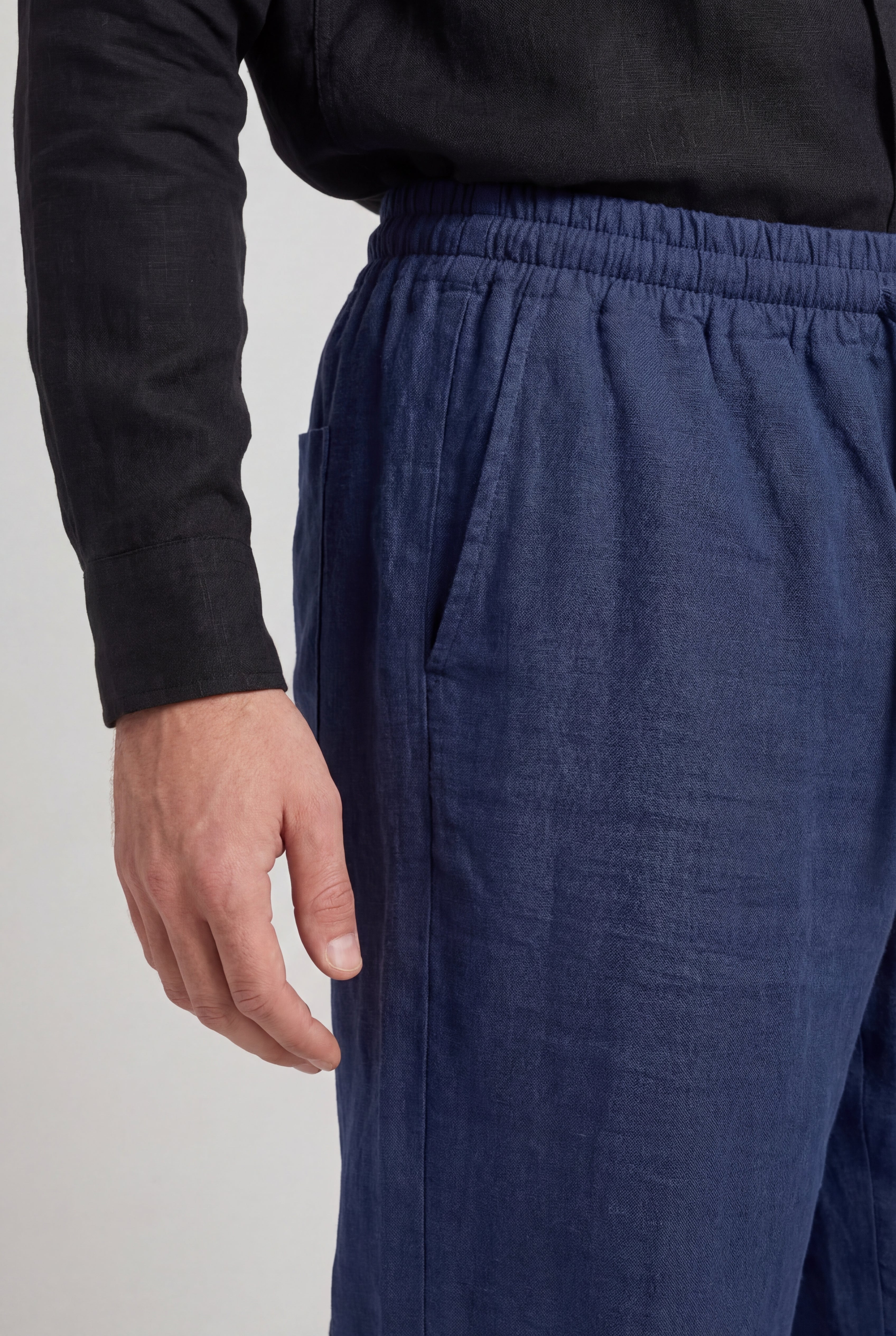 RENZIO LINEN TROUSERS – NAVY