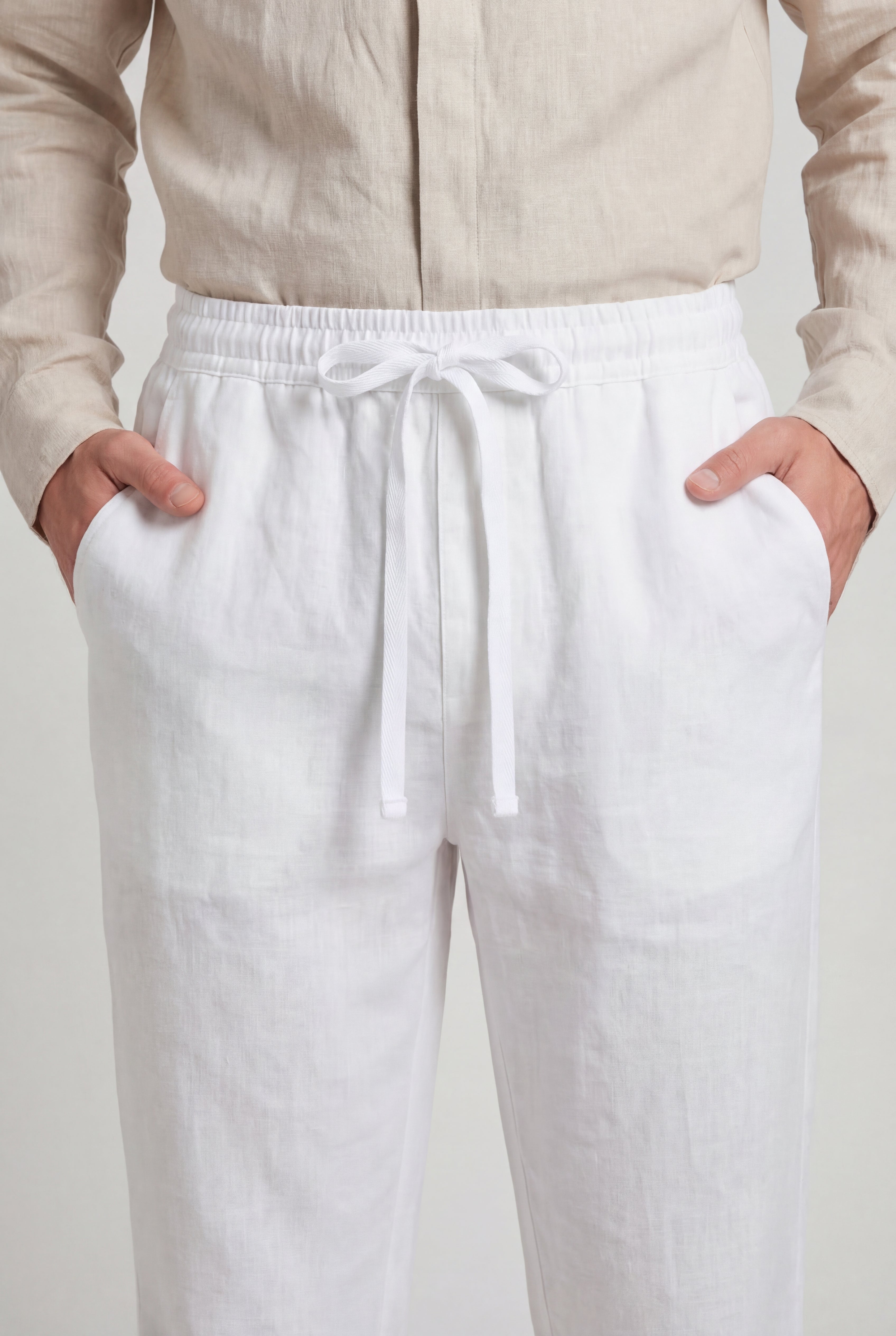 RENZIO LINEN TROUSERS – WHITE
