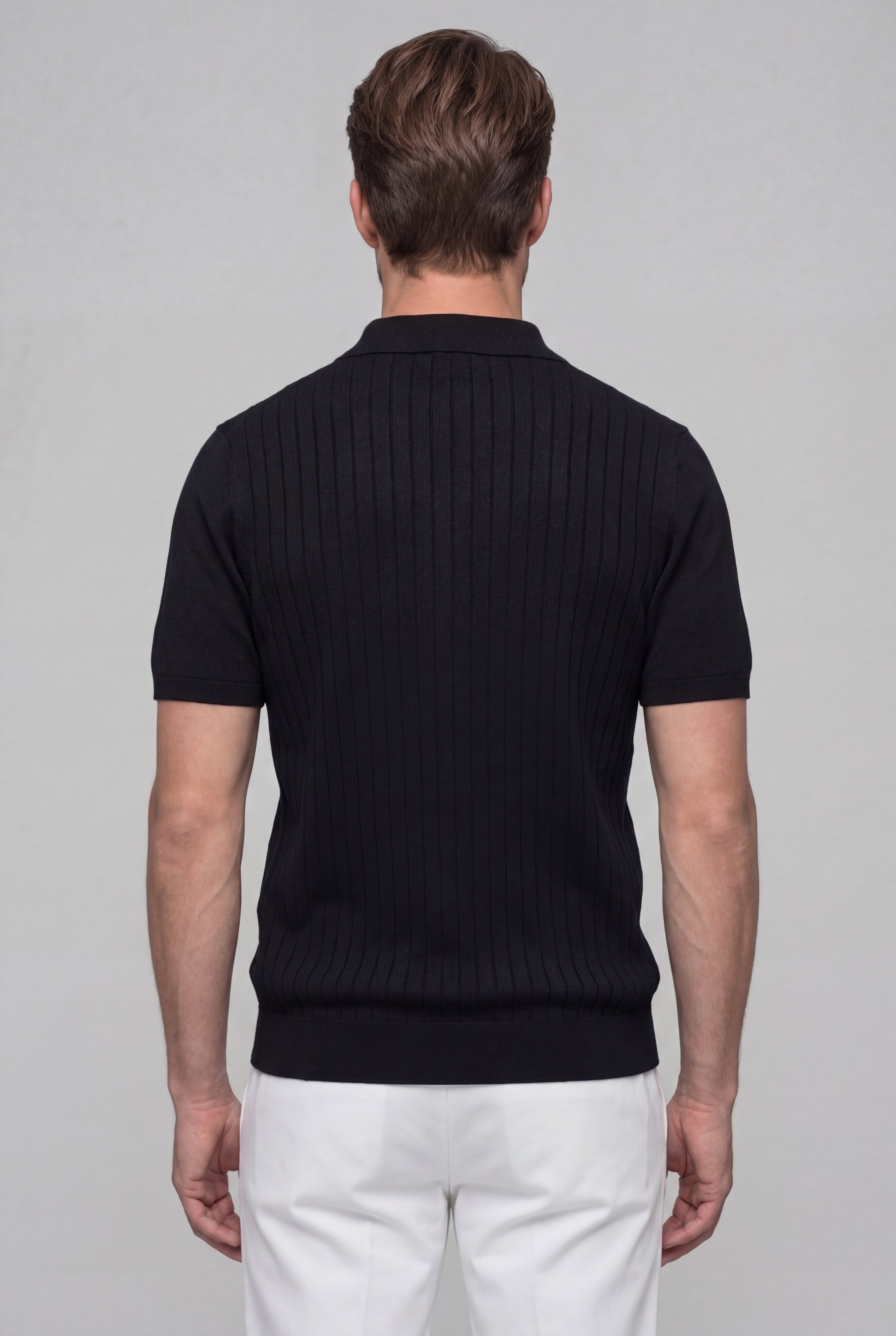 SERANO KNIT POLO SHIRT – BLACK