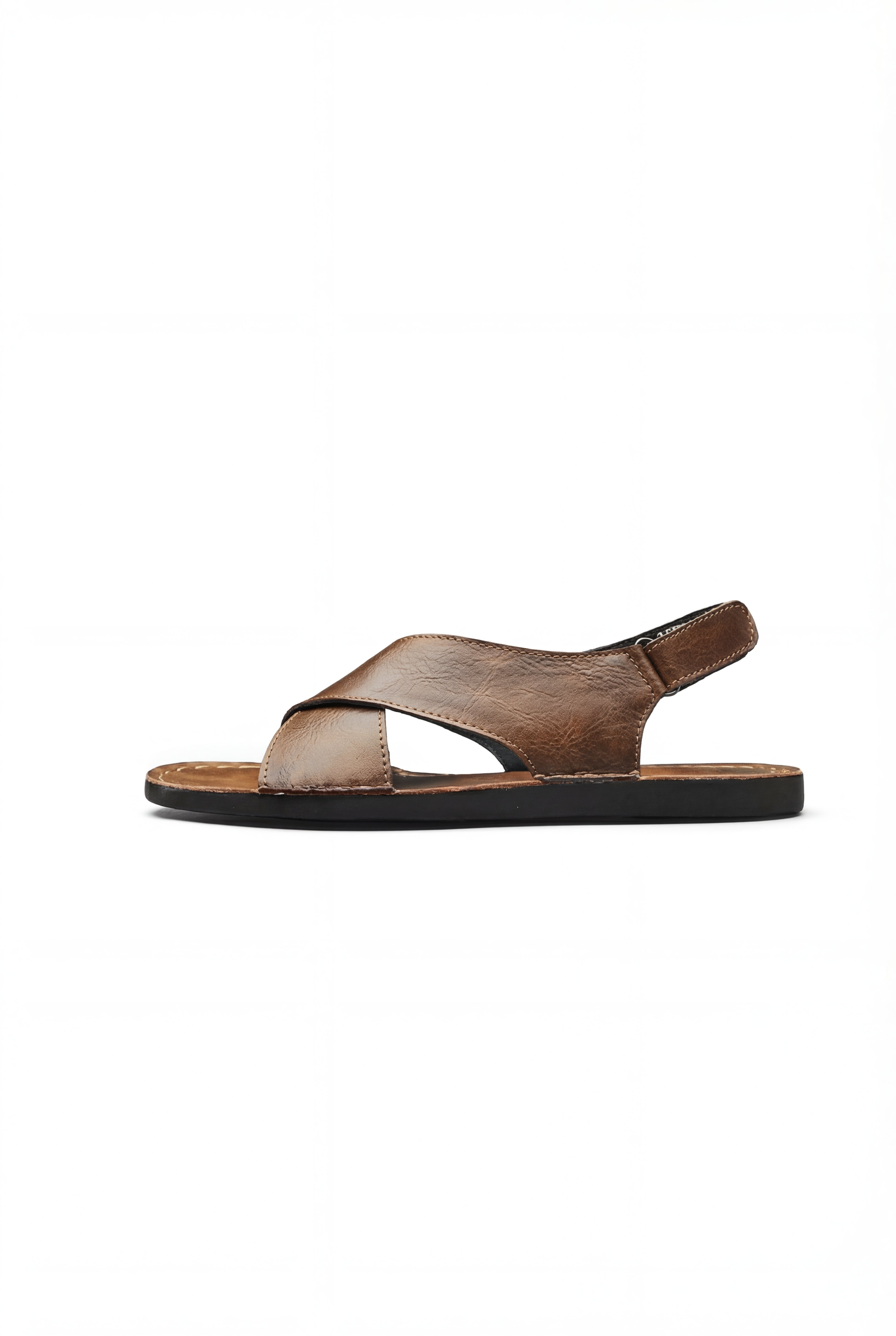 SEVARO CROSS STRAP SANDALS – BROWN
