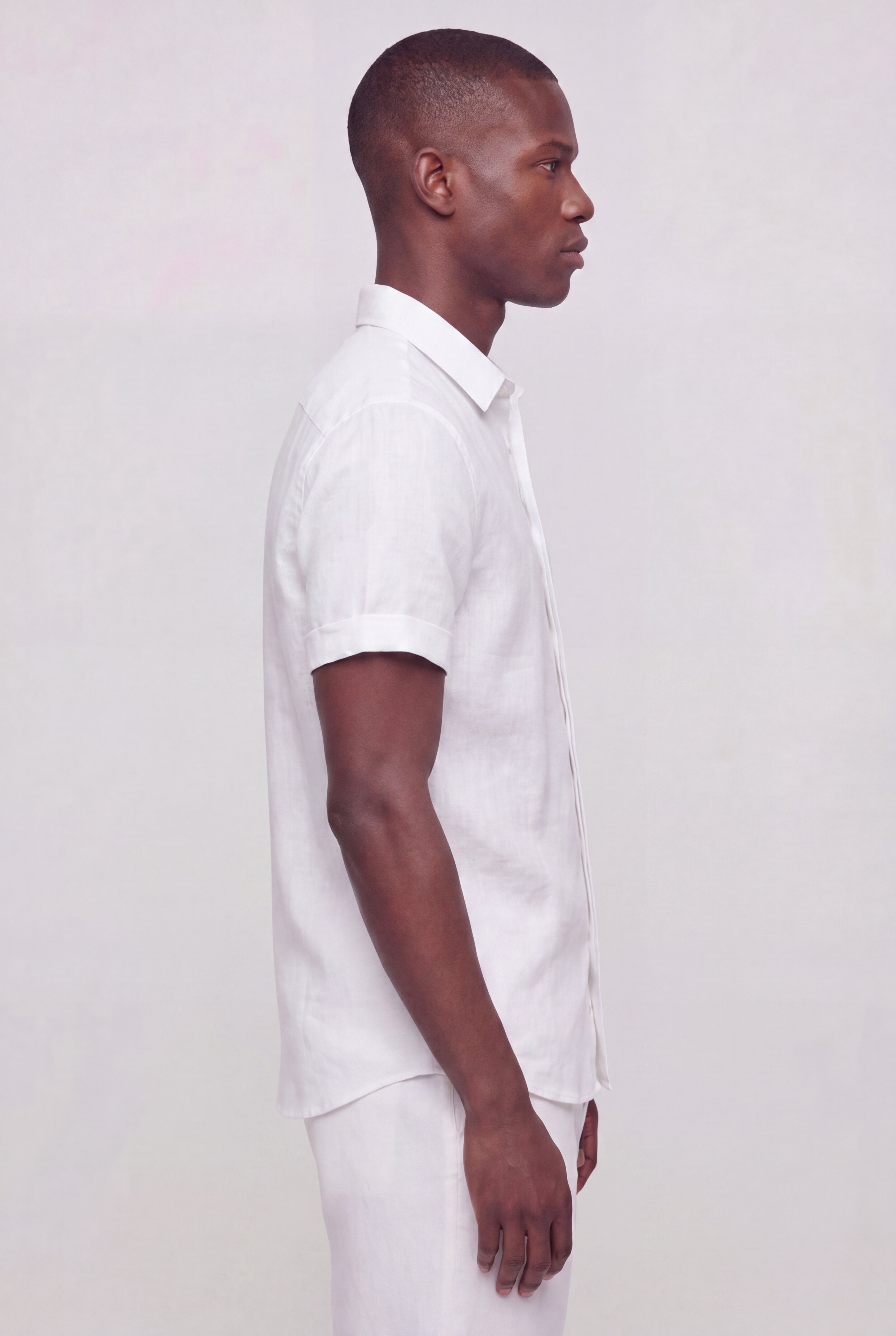 SOLARO LINEN SHORT SLEEVE SHIRT – WHITE