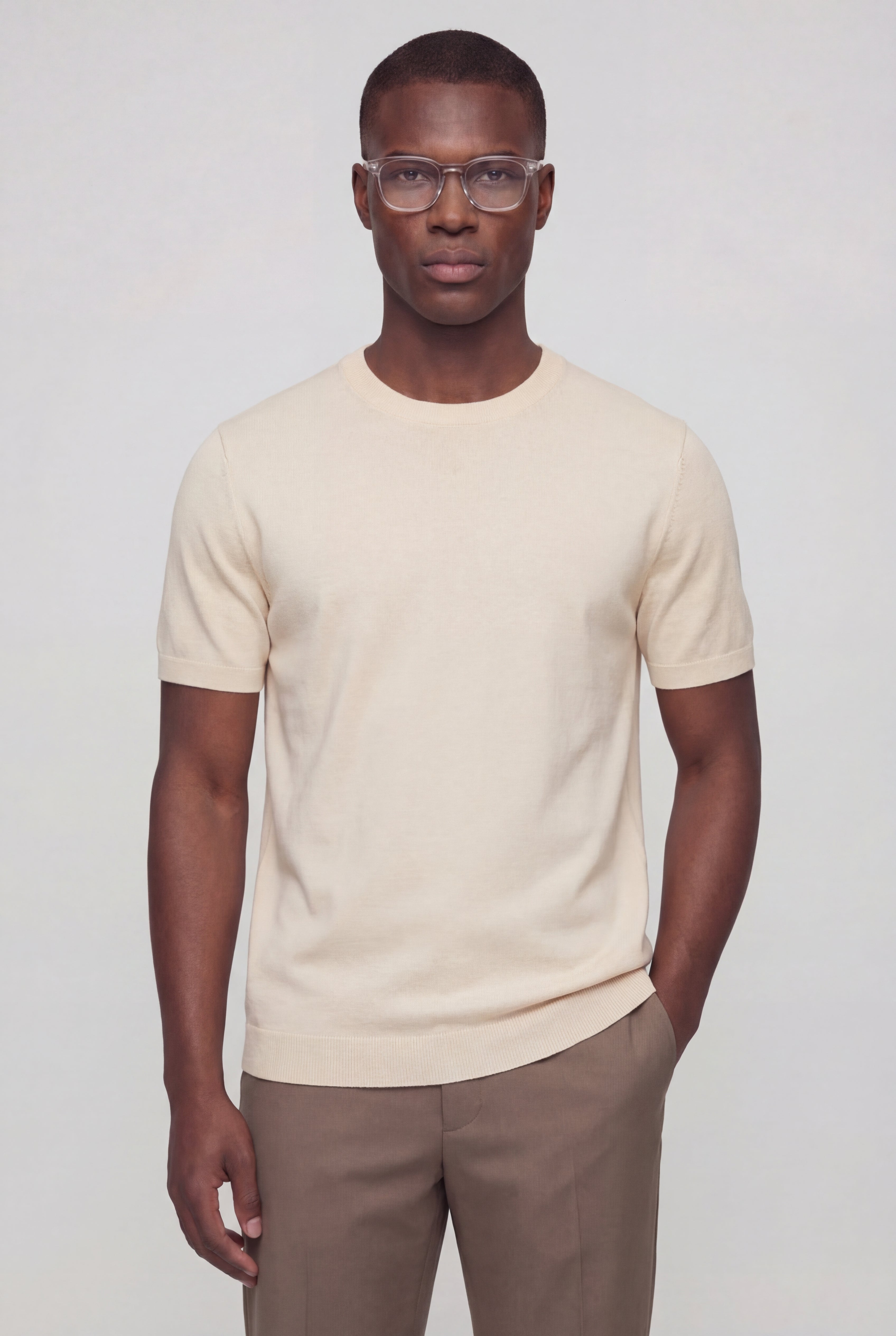 SOLEN KNIT TEE – CREAM WHITE