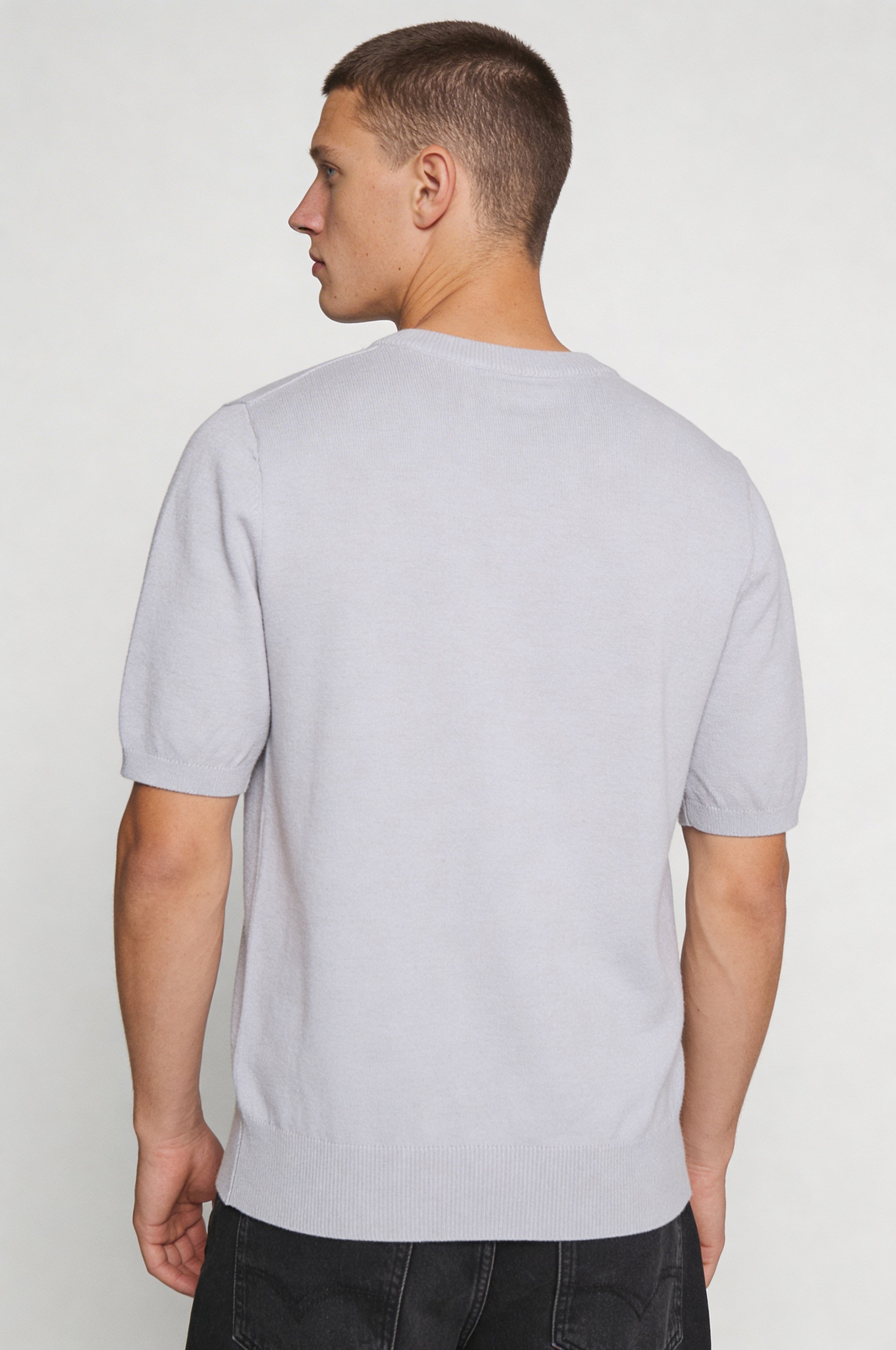 SOLEN KNIT TEE – GRAY