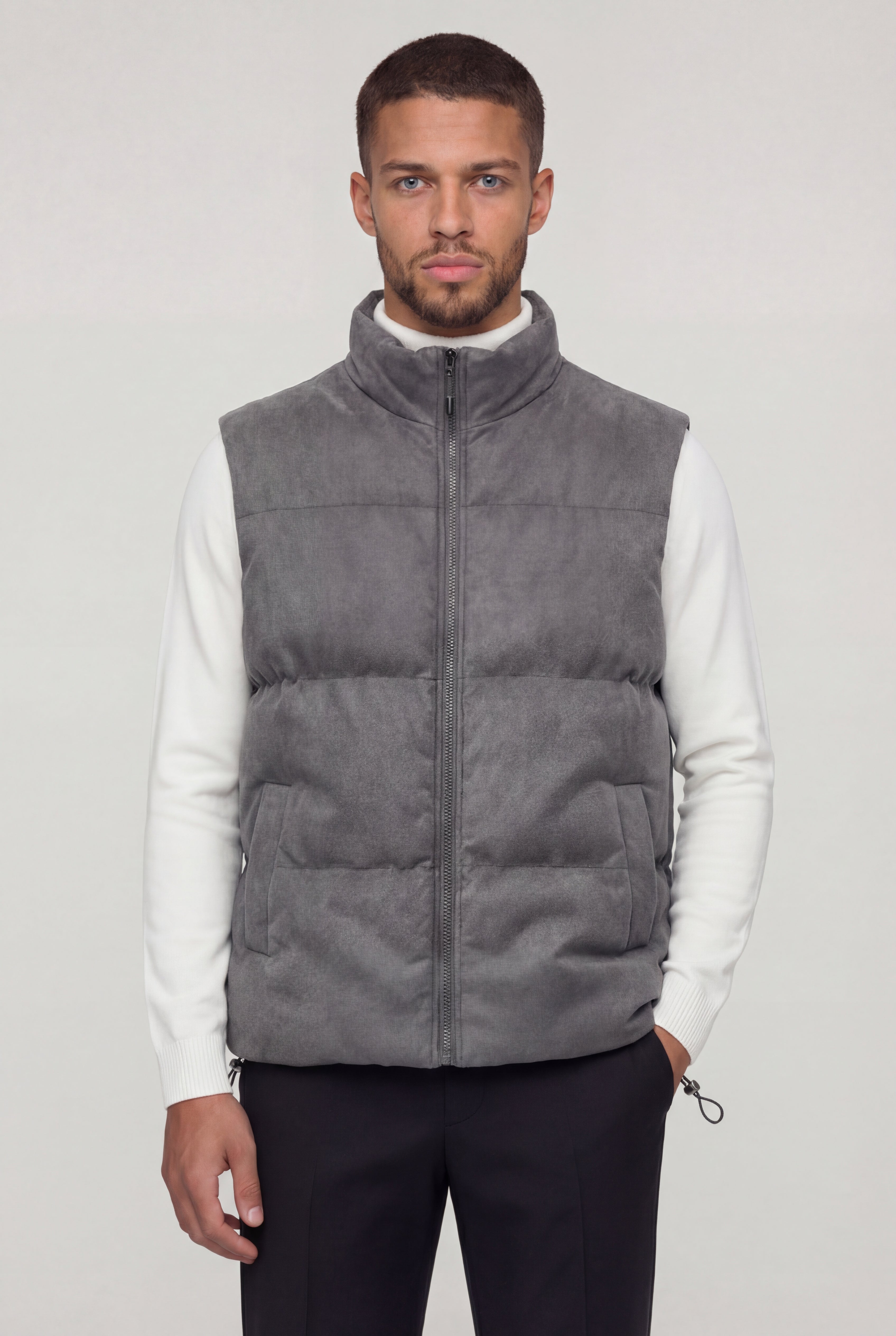 SOLVANE SUEDE VEST – GRAY
