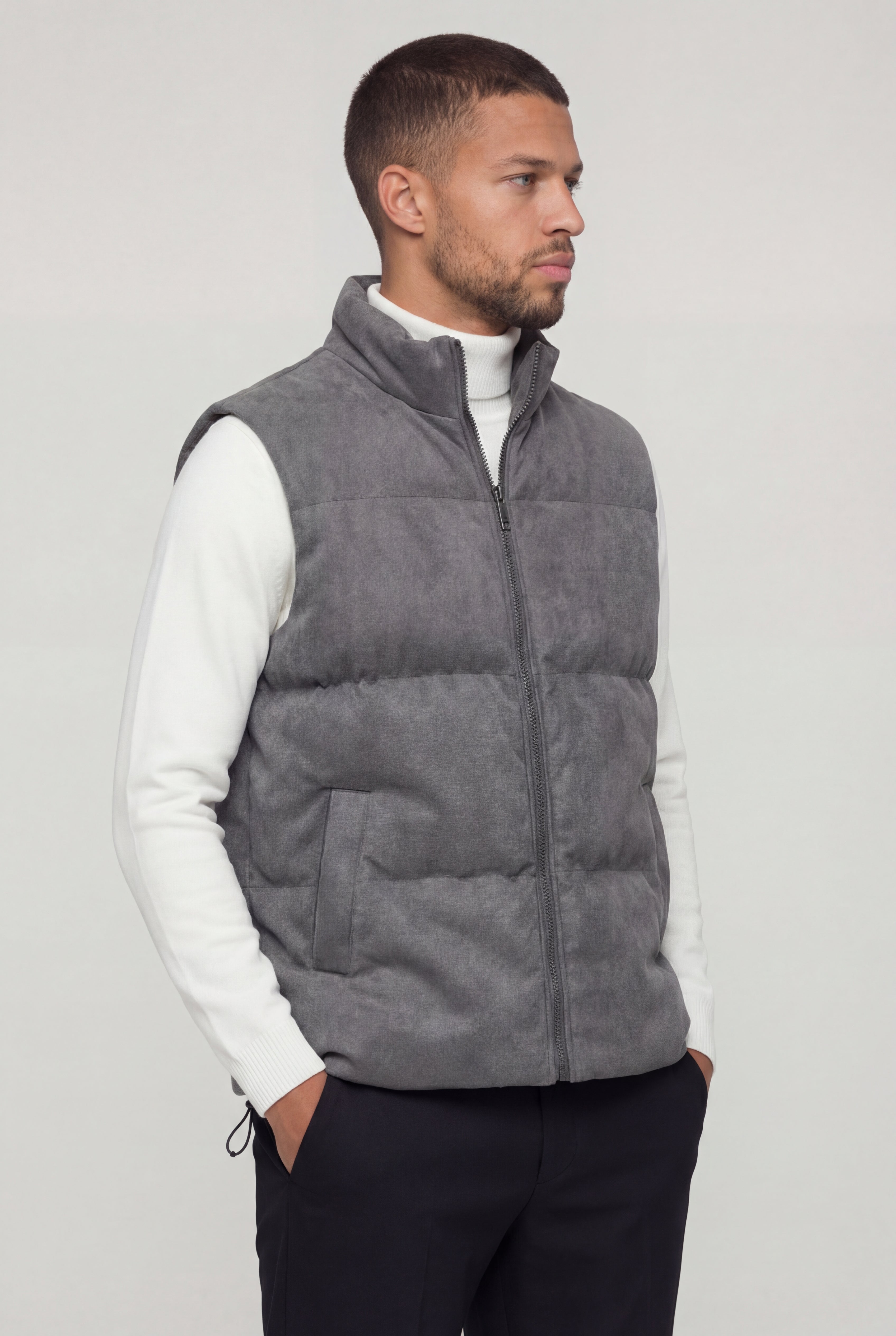 SOLVANE SUEDE VEST – GRAY