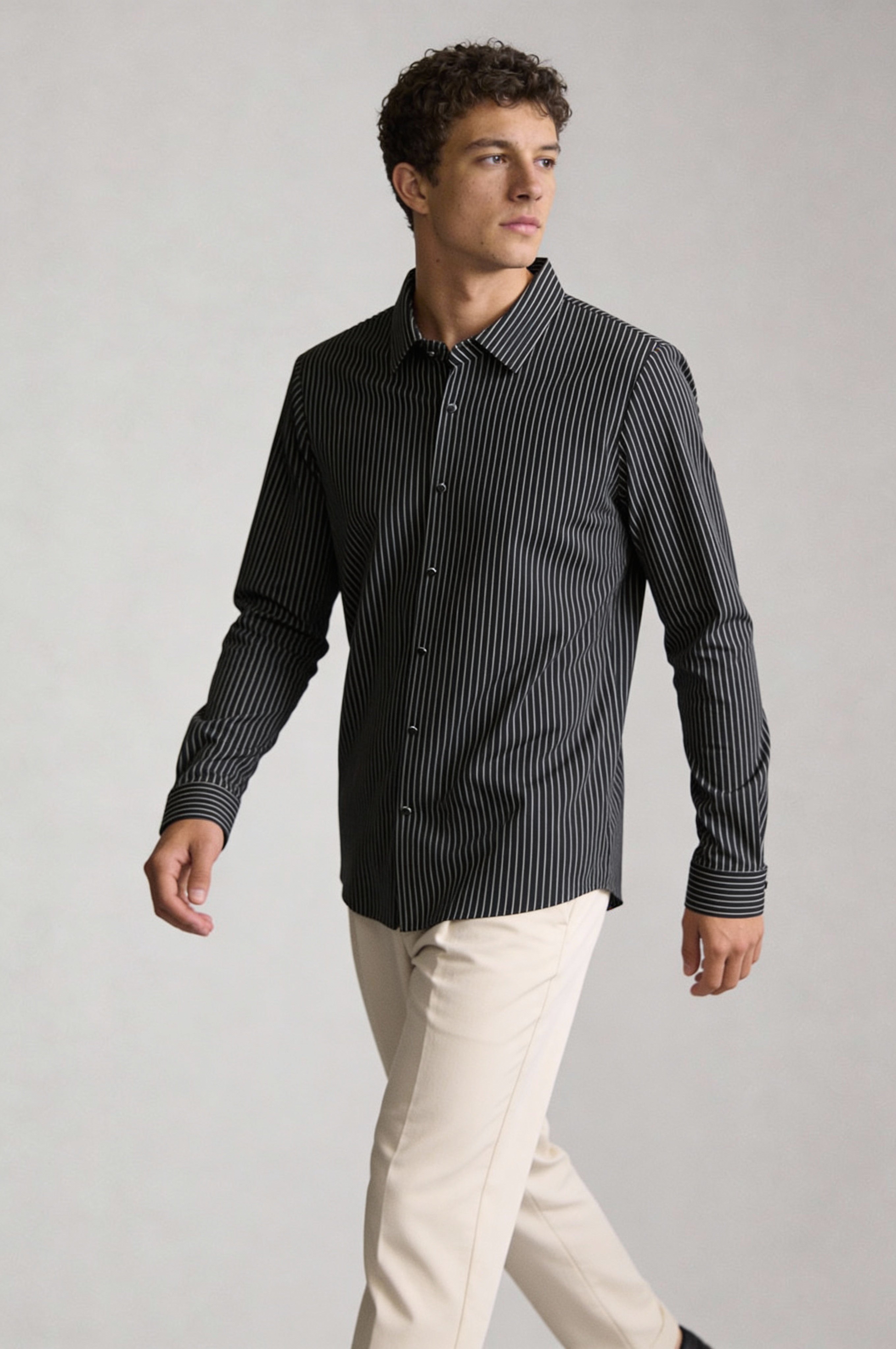 STRAVEN STRIPED SHIRT – BLACK