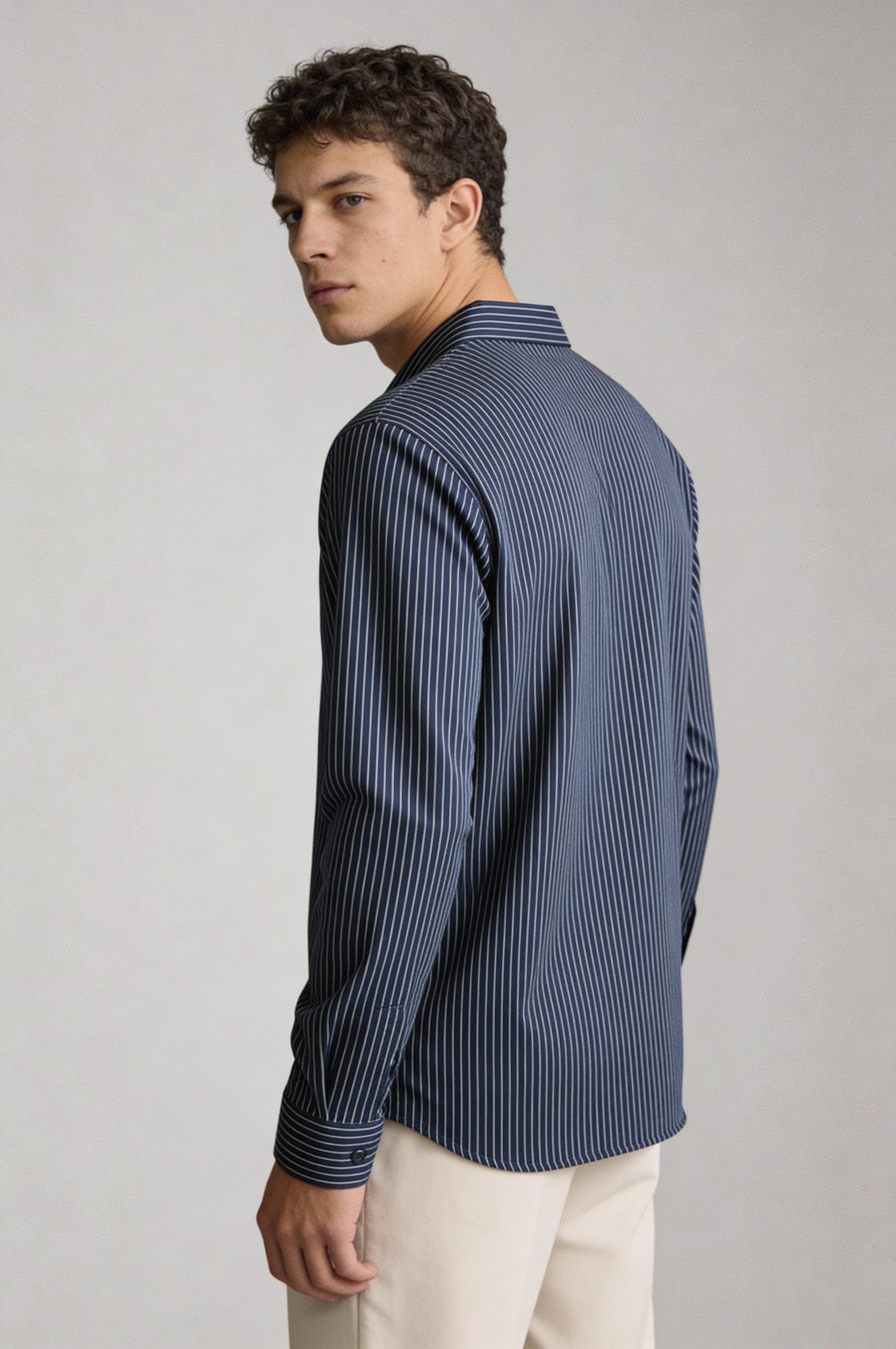 STRAVEN STRIPED SHIRT – NAVY