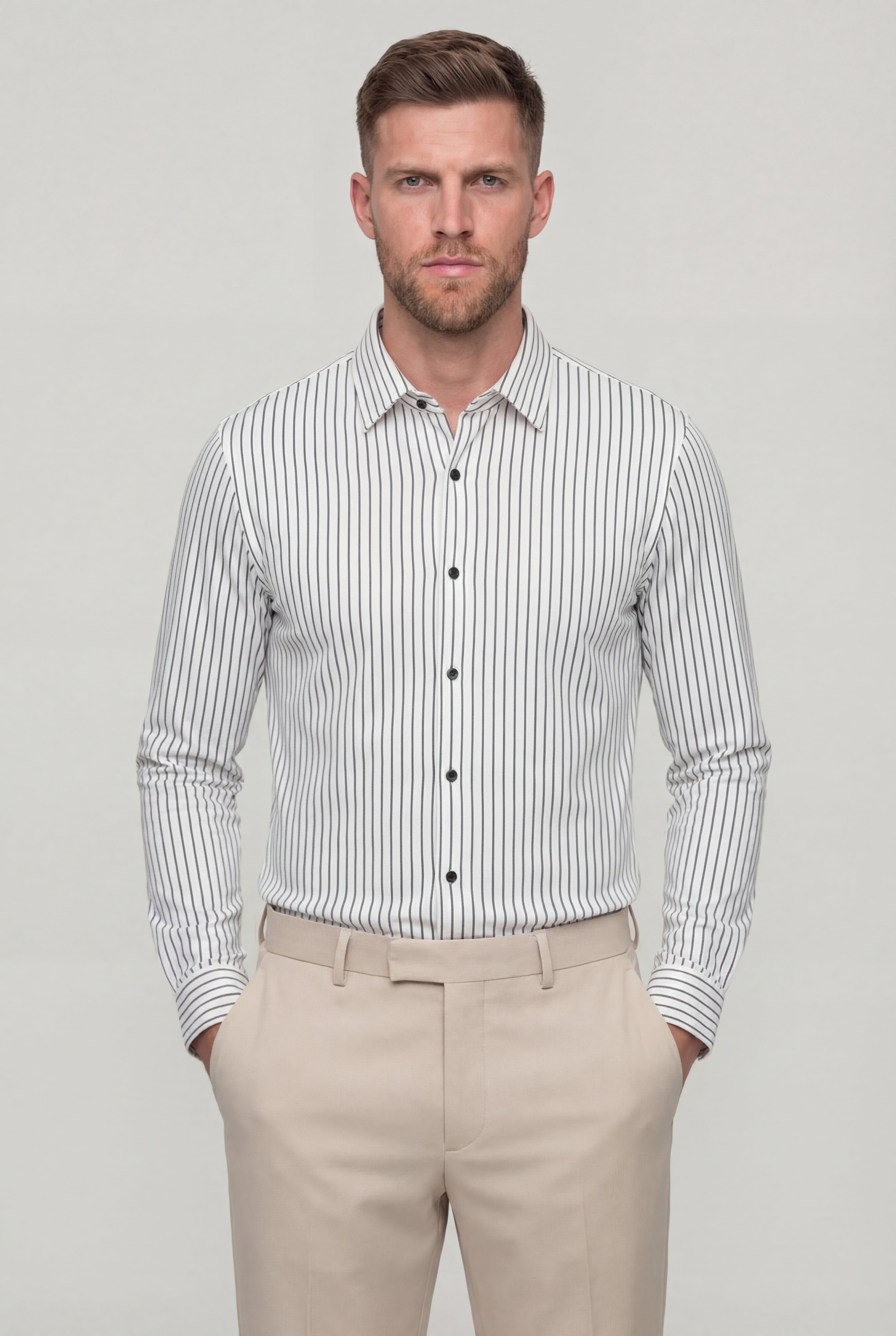STRAVEN STRIPED SHIRT – WHITE