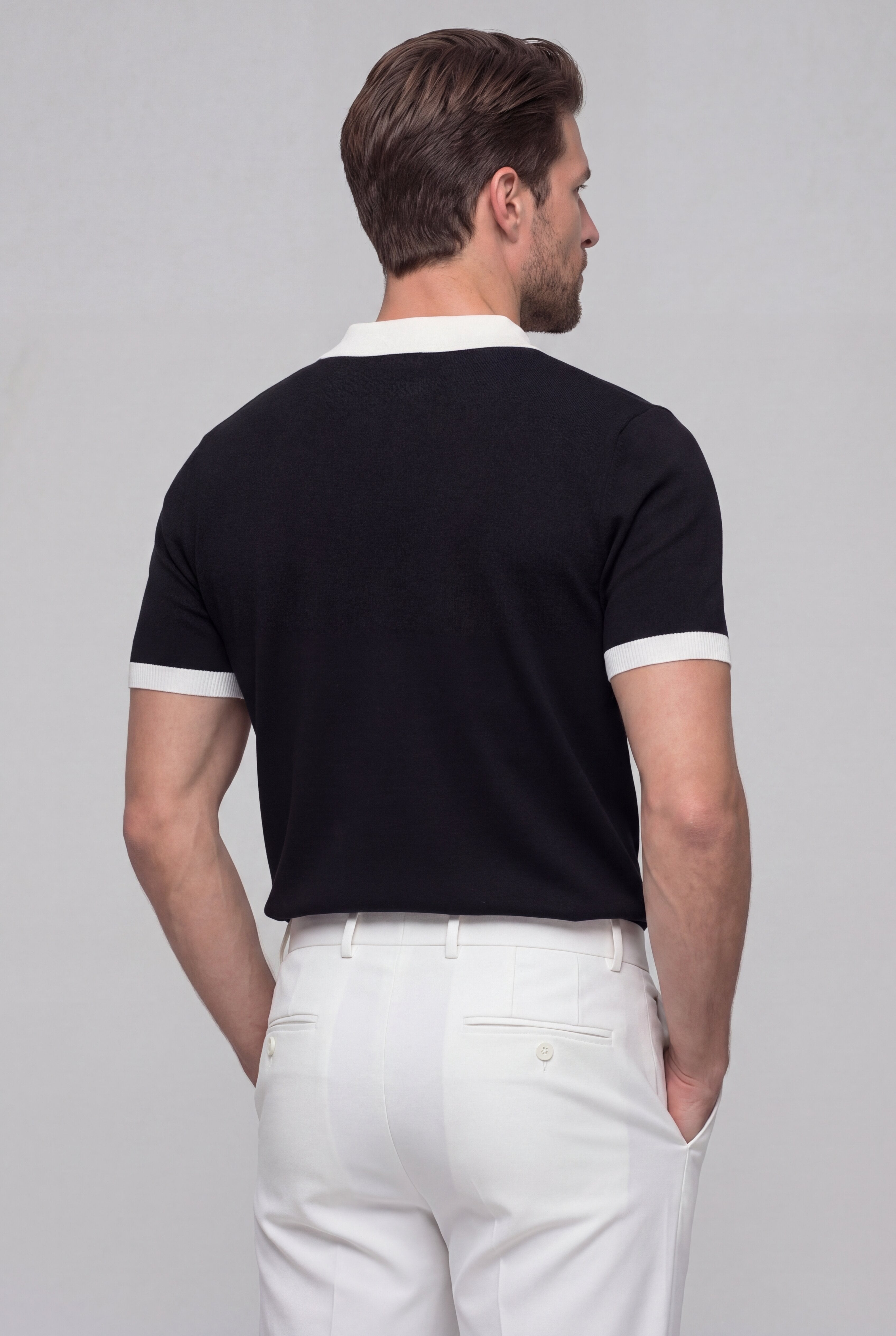 STRIDE TEXTURED POLO - BLACK
