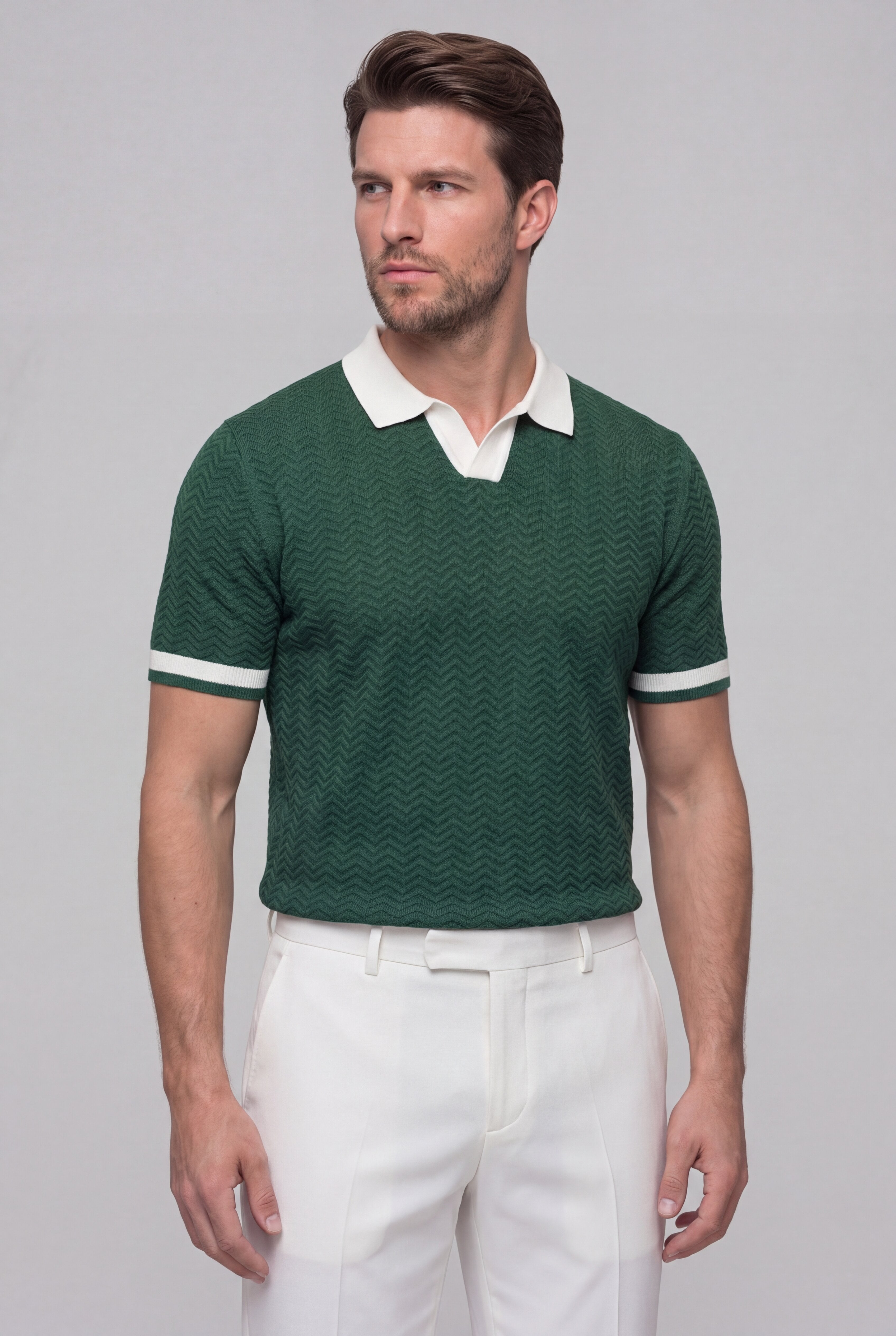 STRIDE TEXTURED POLO - GREEN