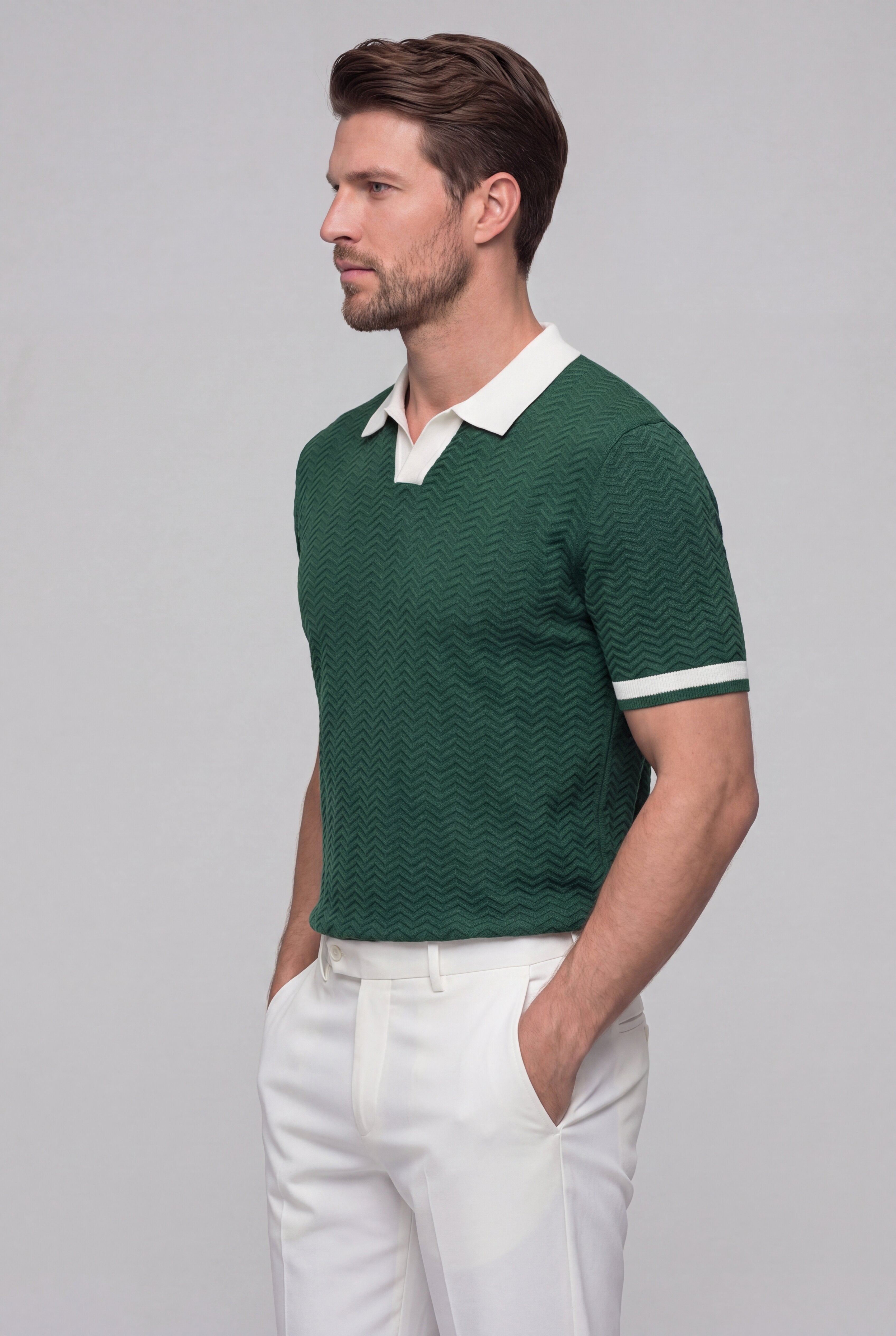 STRIDE TEXTURED POLO - GREEN