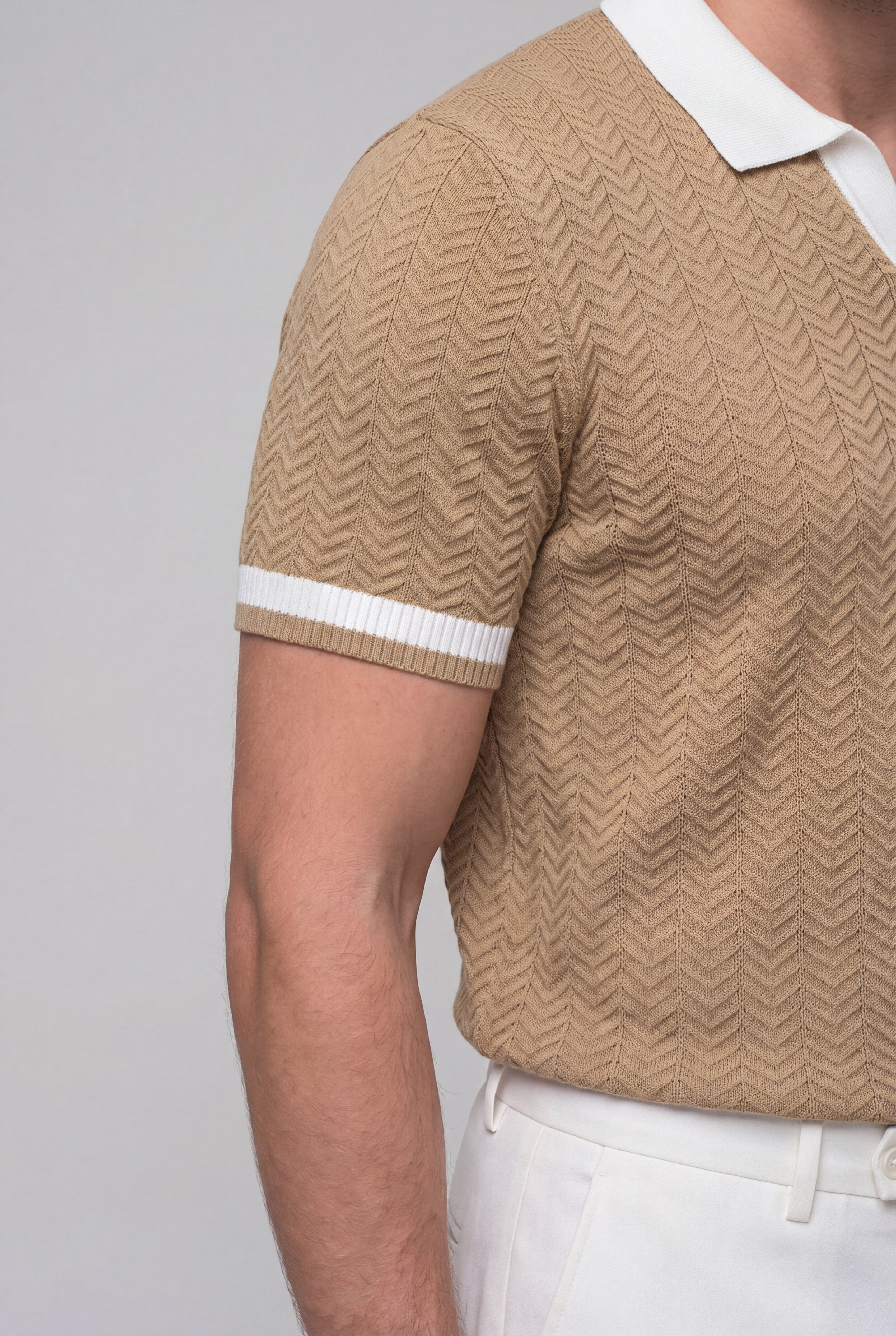 STRIDE TEXTURED POLO - KHAKI