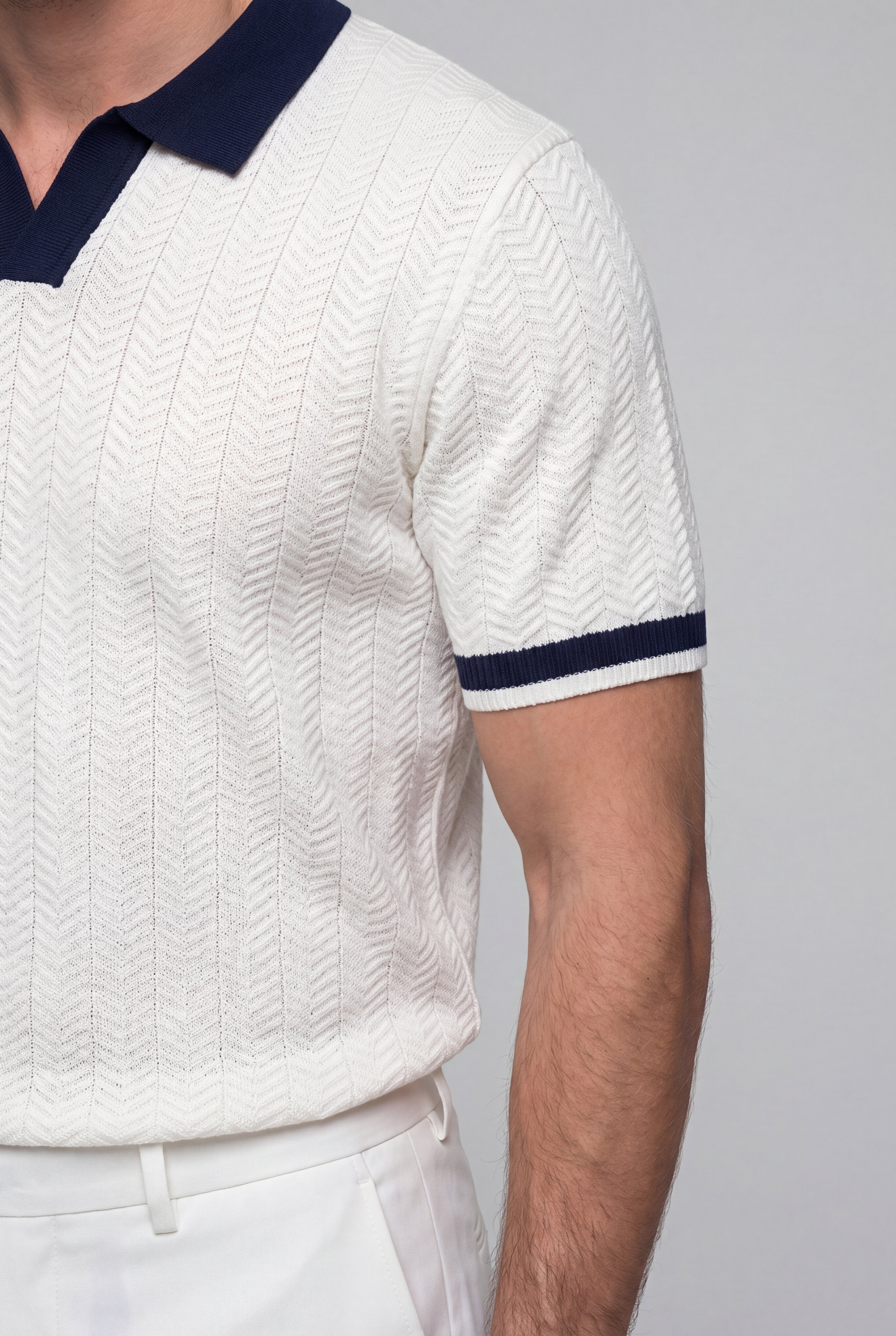 STRIDE TEXTURED POLO - WHITE